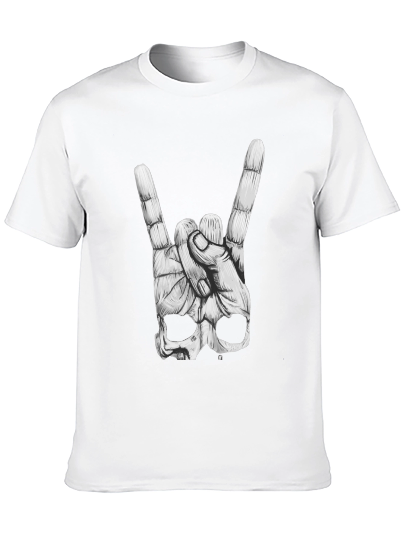 Rock On Skull Graphic T-Shirt - Black