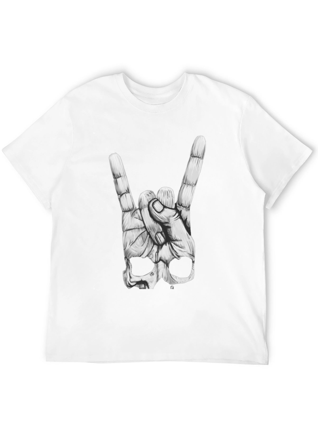 Rock On Skull Graphic T-Shirt - Black