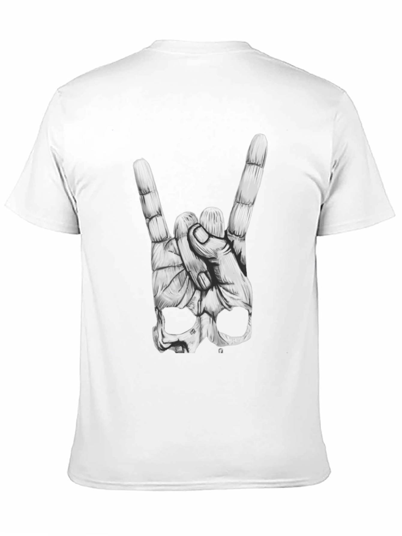 Rock On Skull Graphic T-Shirt - Black