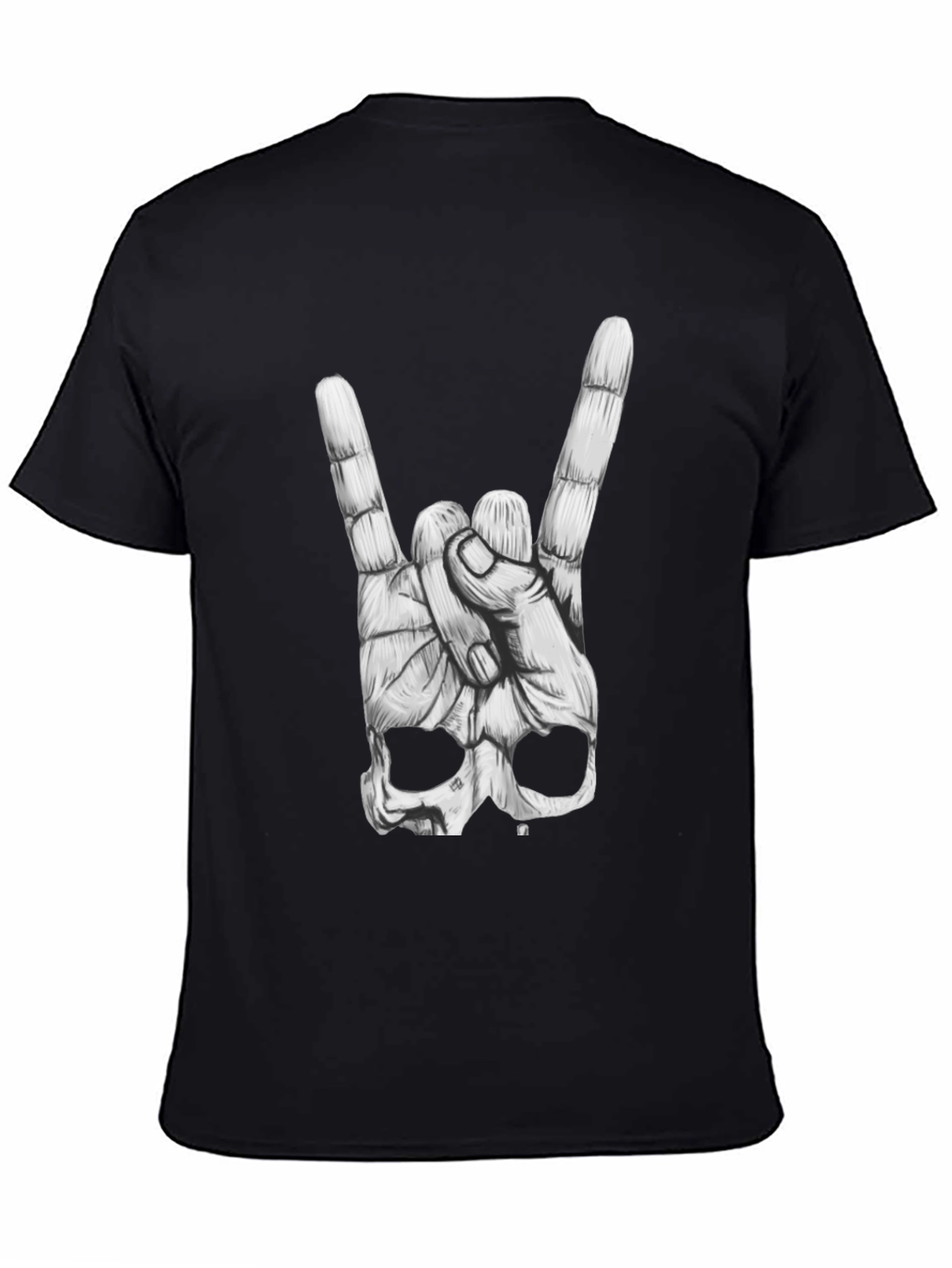 Rock On Skull Graphic T-Shirt - Black