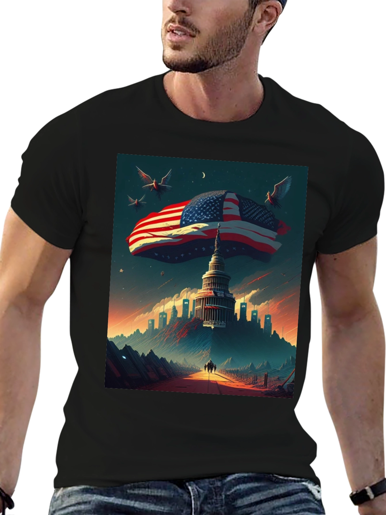 American Flag Capitol T-Shirt