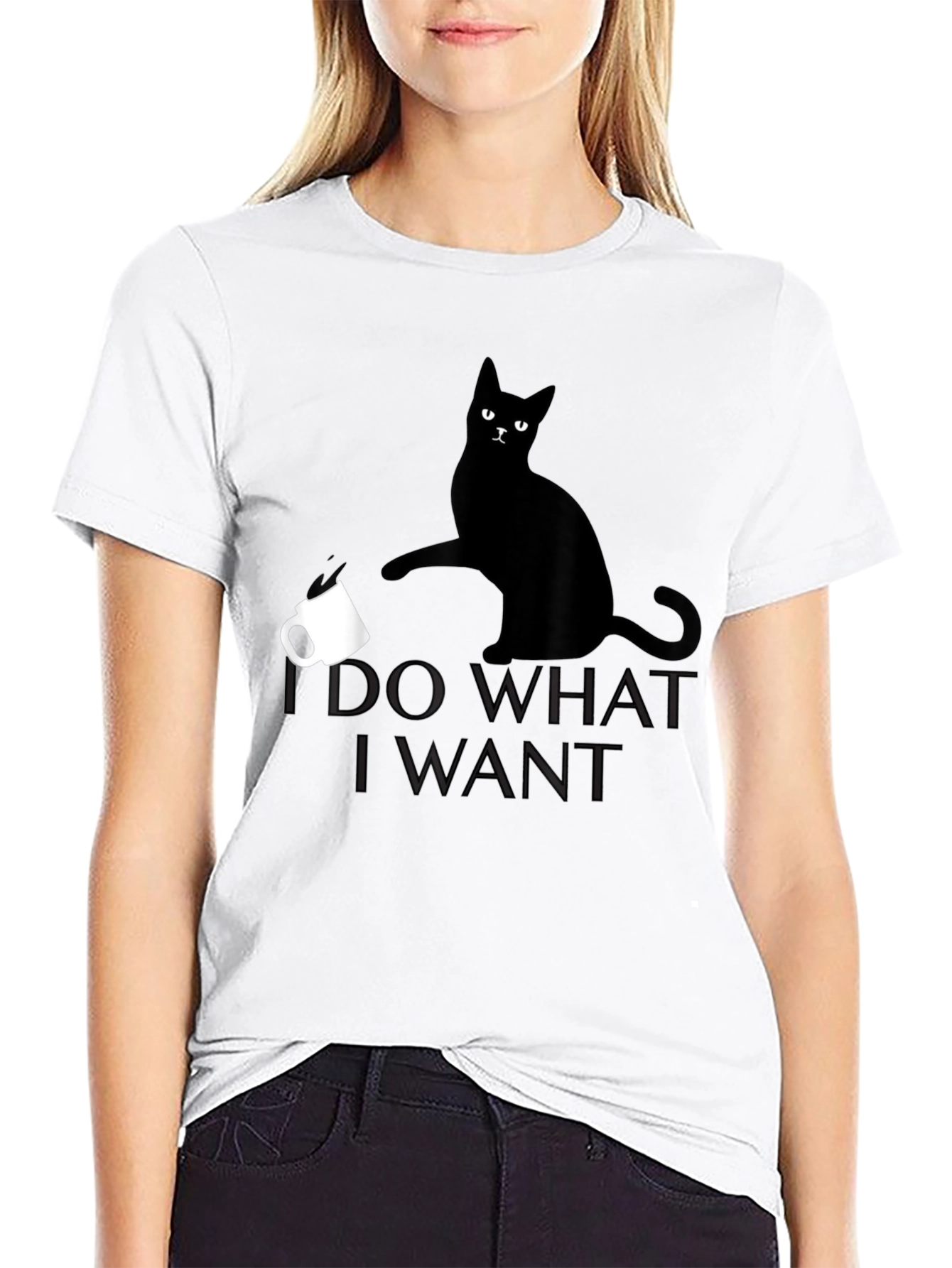 I Do What I Want Cat T-Shirt - Black