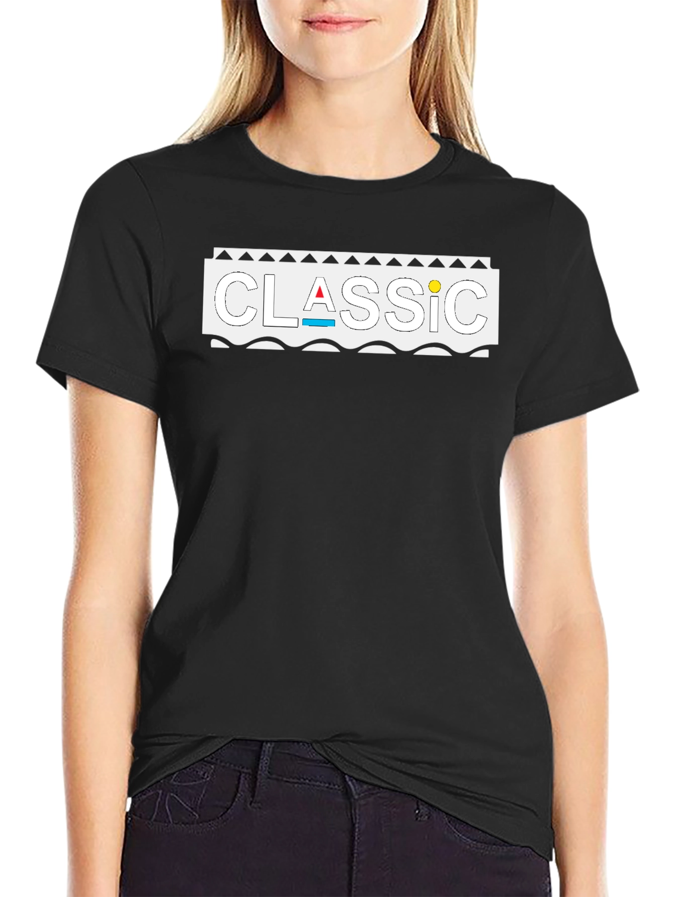Classic Graphic Print Black T-Shirt