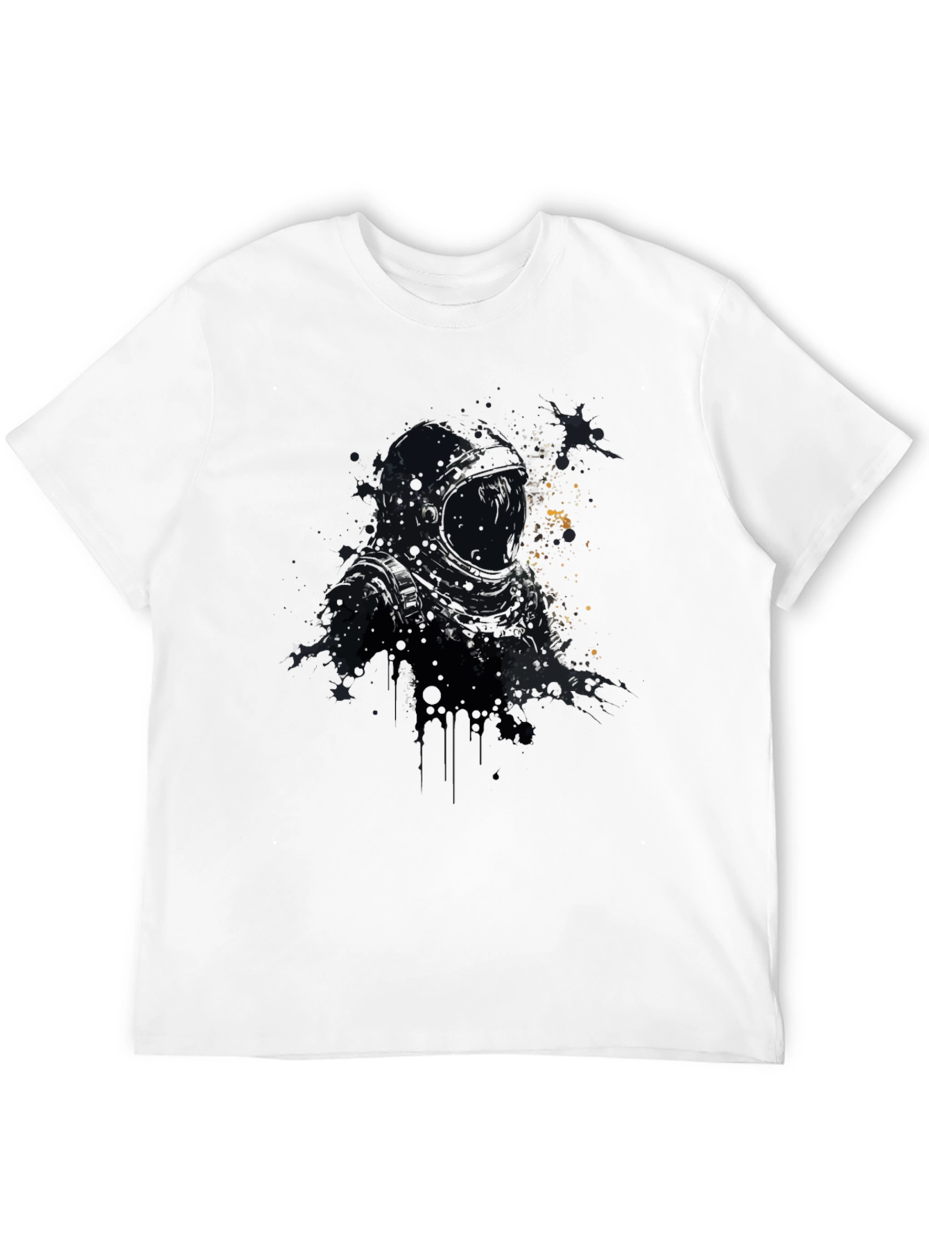Astronaut Graphic Tee - Cosmic Black Cotton T-Shirt