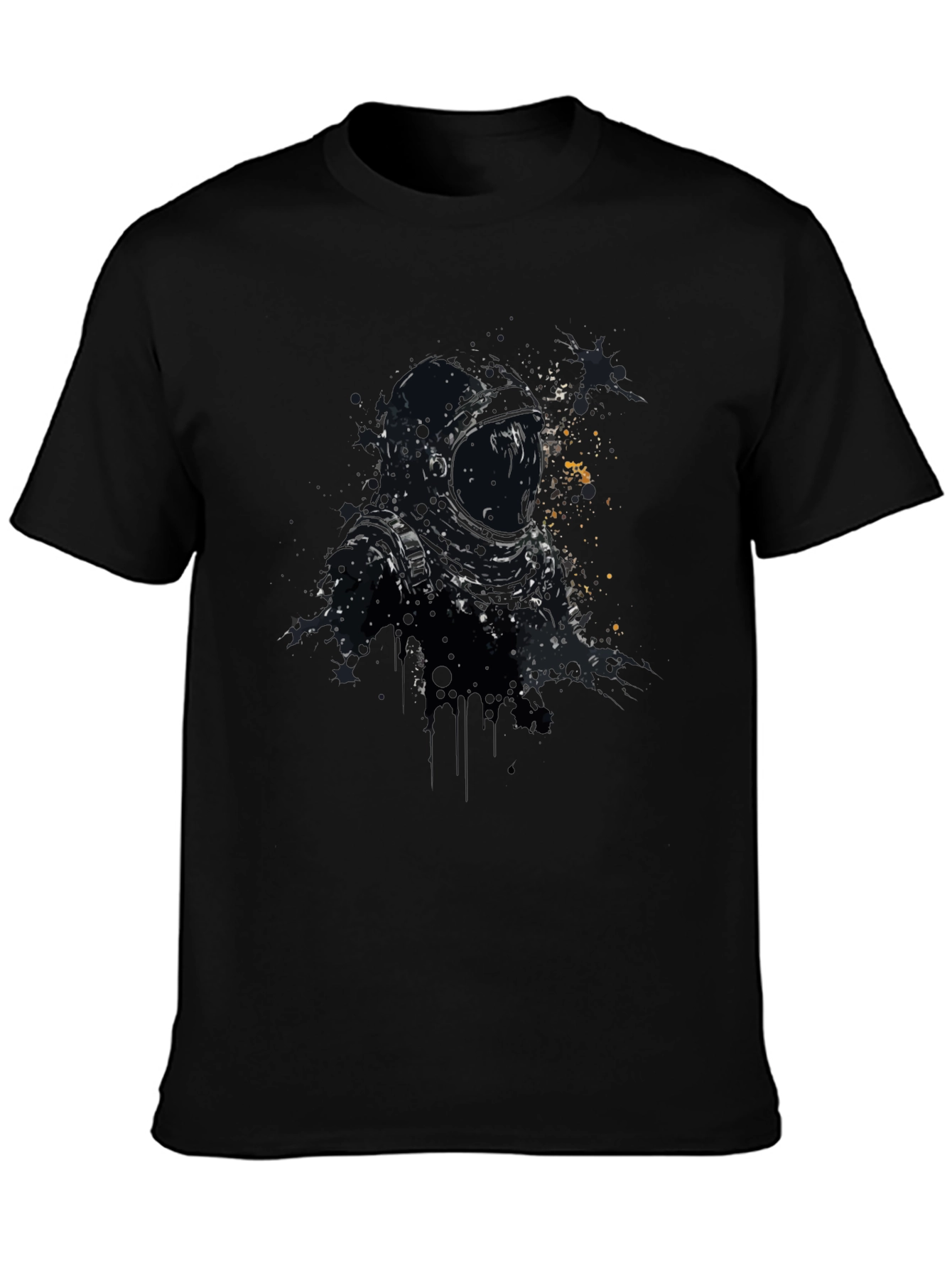 Astronaut Graphic Tee - Cosmic Black Cotton T-Shirt