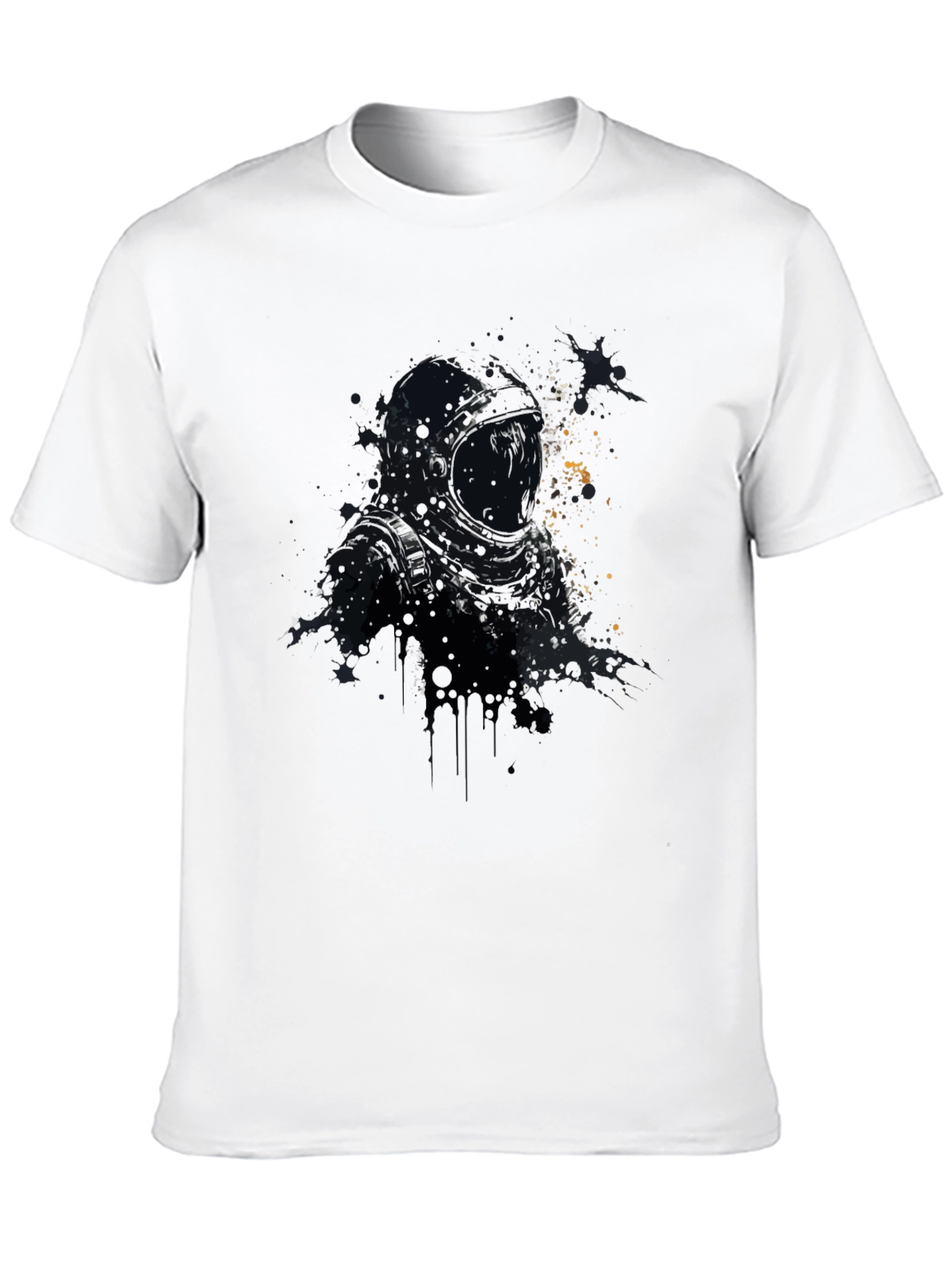 Astronaut Graphic Tee - Cosmic Black Cotton T-Shirt