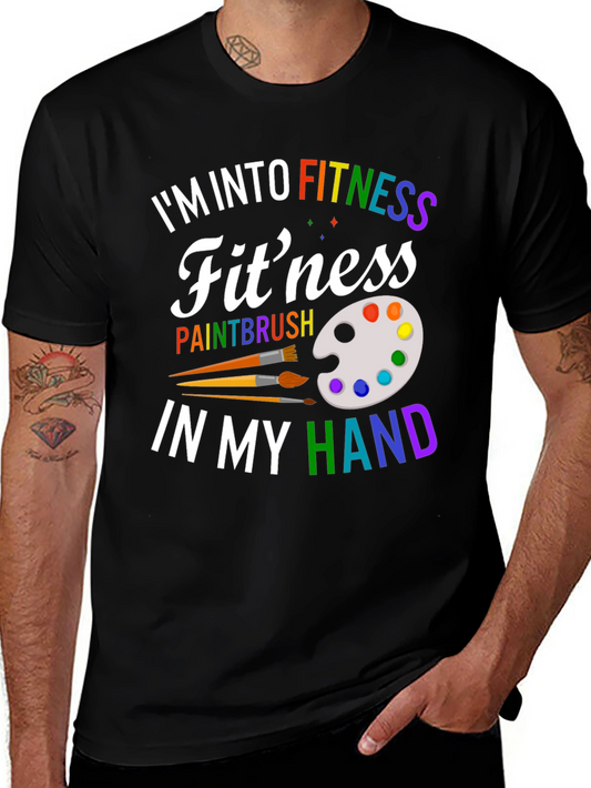 Fitness Paintbrush T-Shirt - Colorful Design
