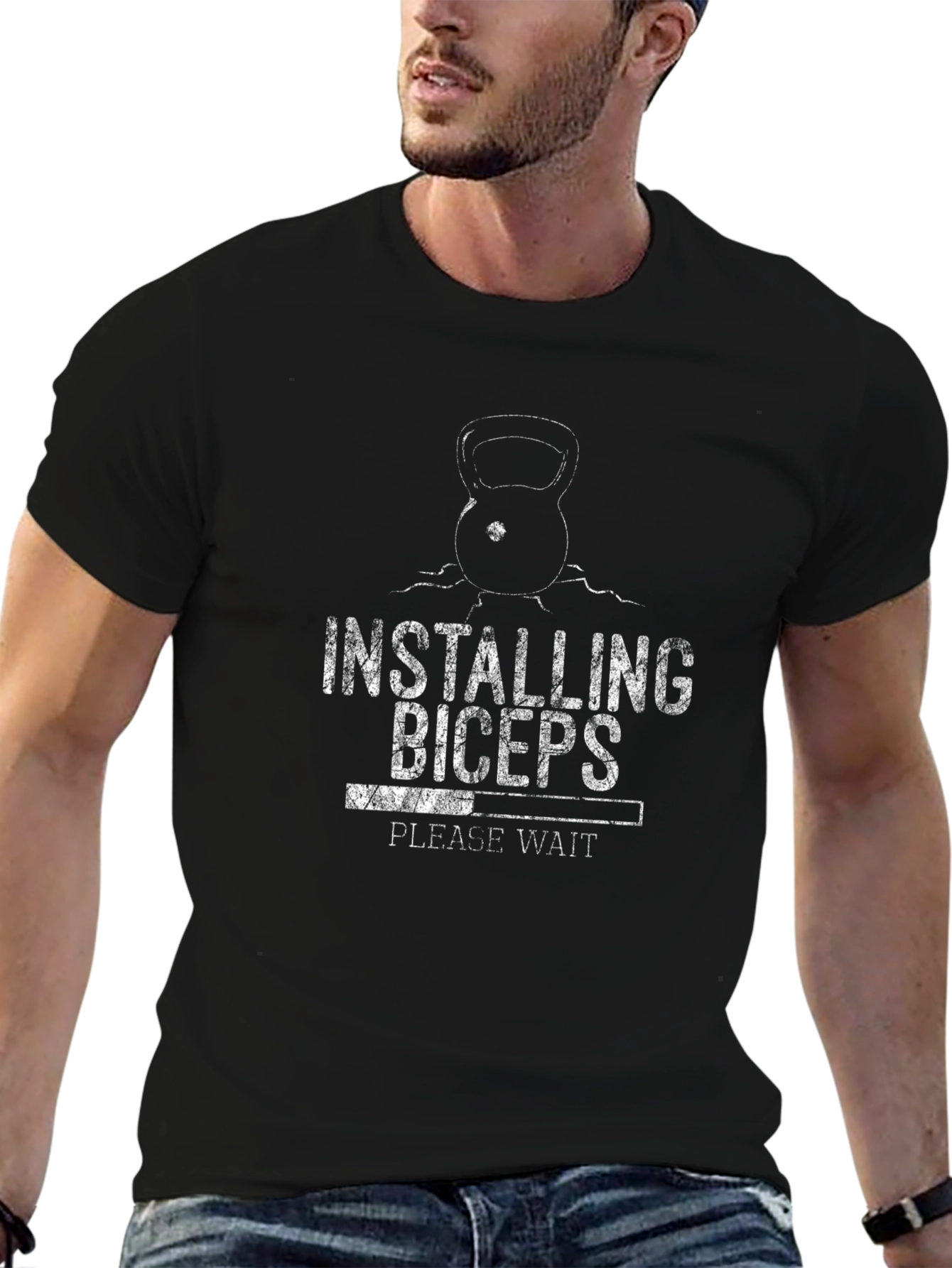 Installing Biceps T-Shirt - Gym Workout Tee
