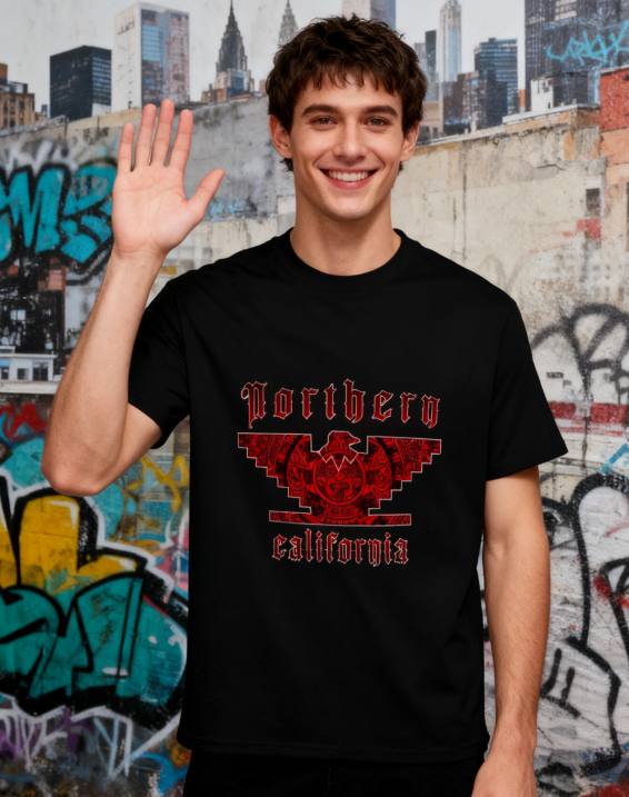 Northern California Aztec Eagle T-Shirt - 100% Cotton, Cultural Stylish Tee for Urban & Casual Occasions
