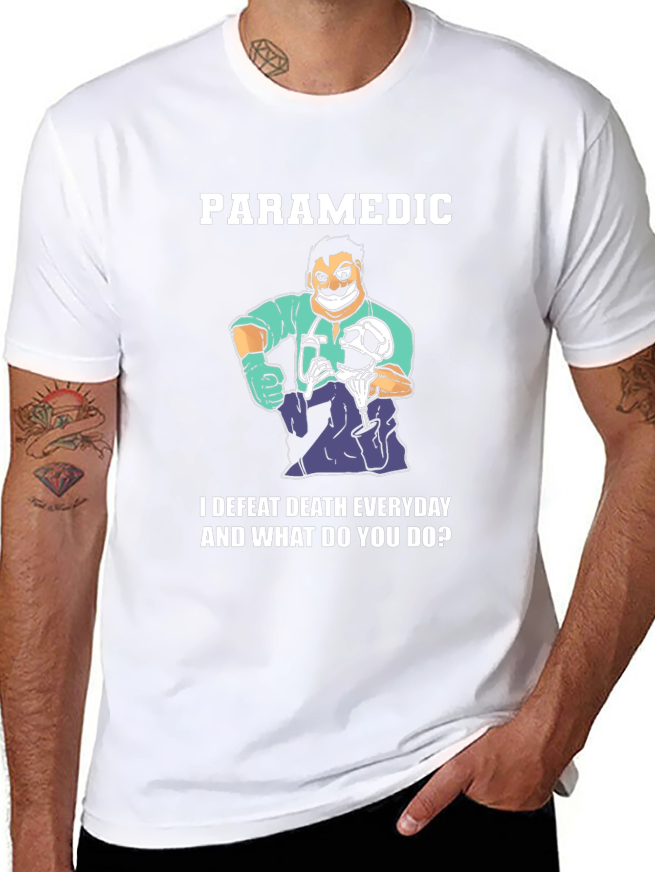 Paramedic Defeat Death Everyday Graphic T-Shirt