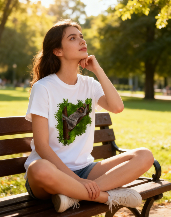 Men's Sloth in Jungle Nature Graphic Print T-Shirt, 1 pcs 190g 100% Pure Cotton Casual Short-Sleeve T-Shirt