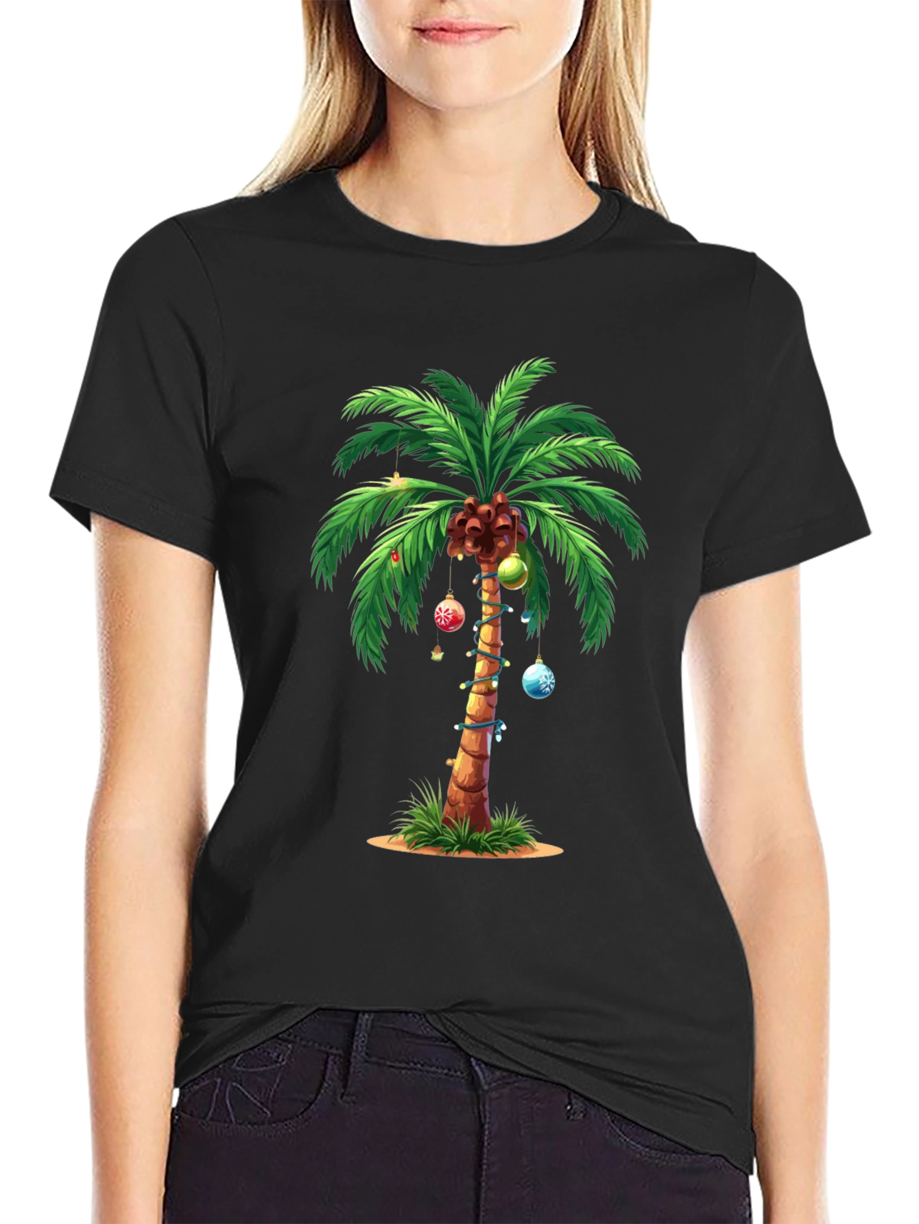 Tropical Christmas Palm Tree T-Shirt