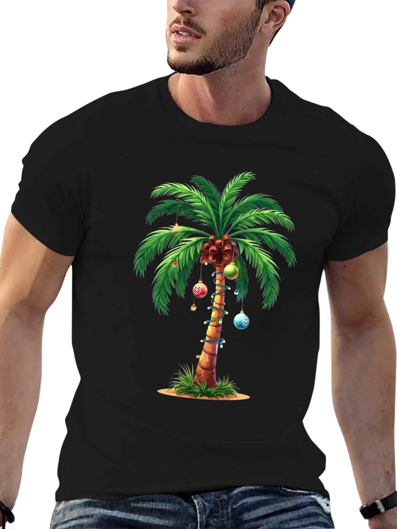 Tropical Christmas Palm Tree T-Shirt