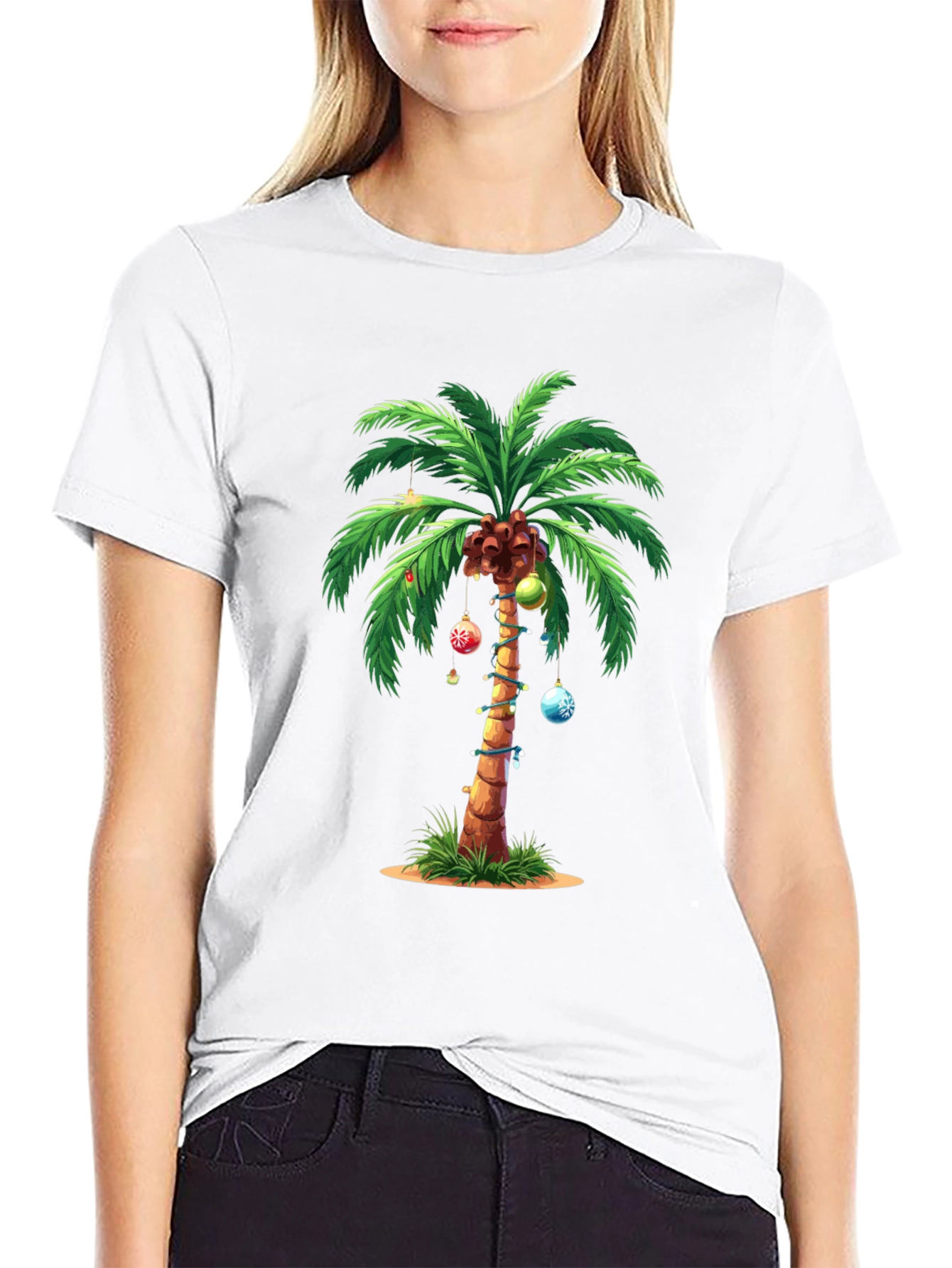 Tropical Christmas Palm Tree T-Shirt
