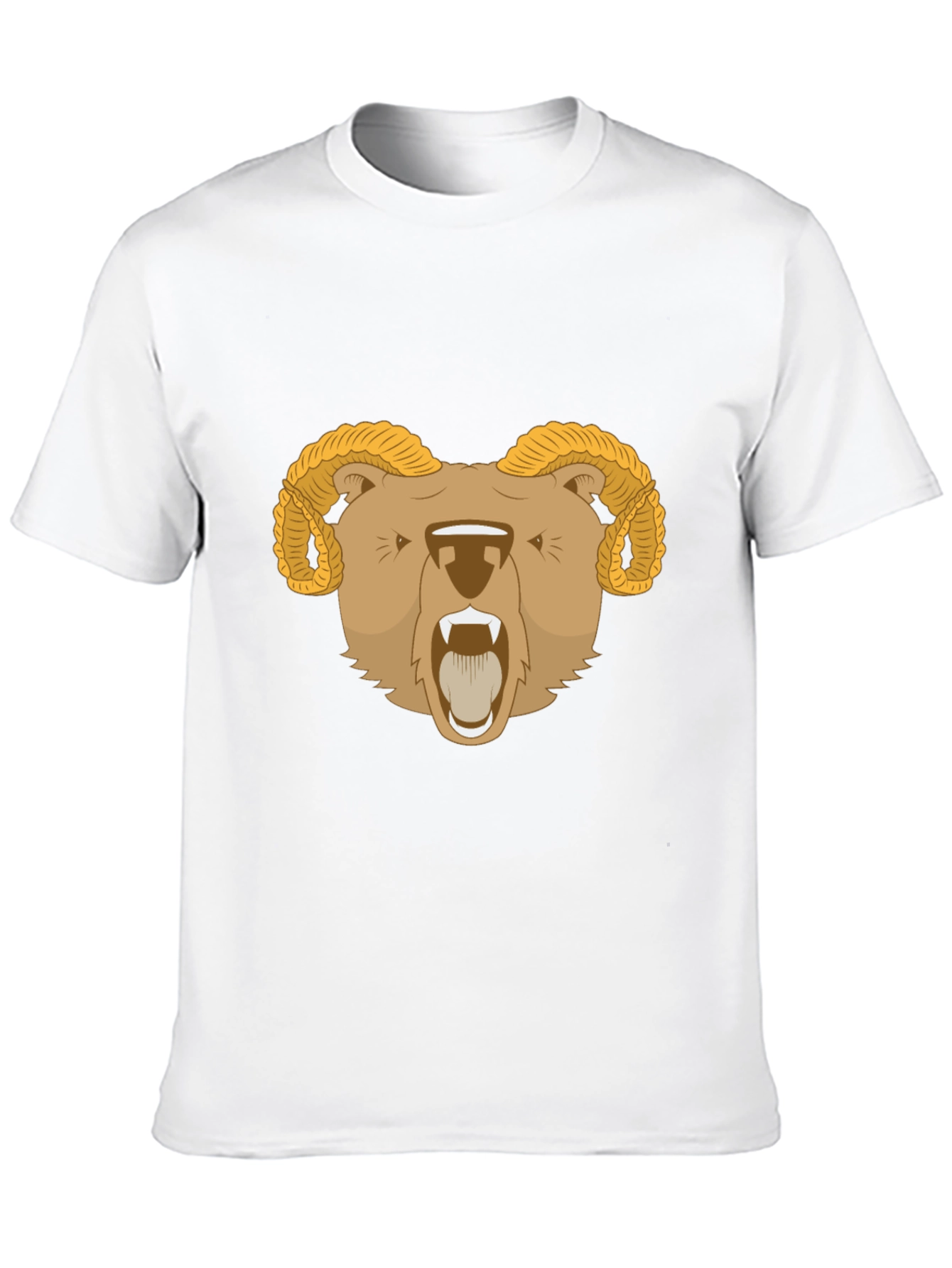 Ram Bear Graphic Tee - Black Animal T-Shirt