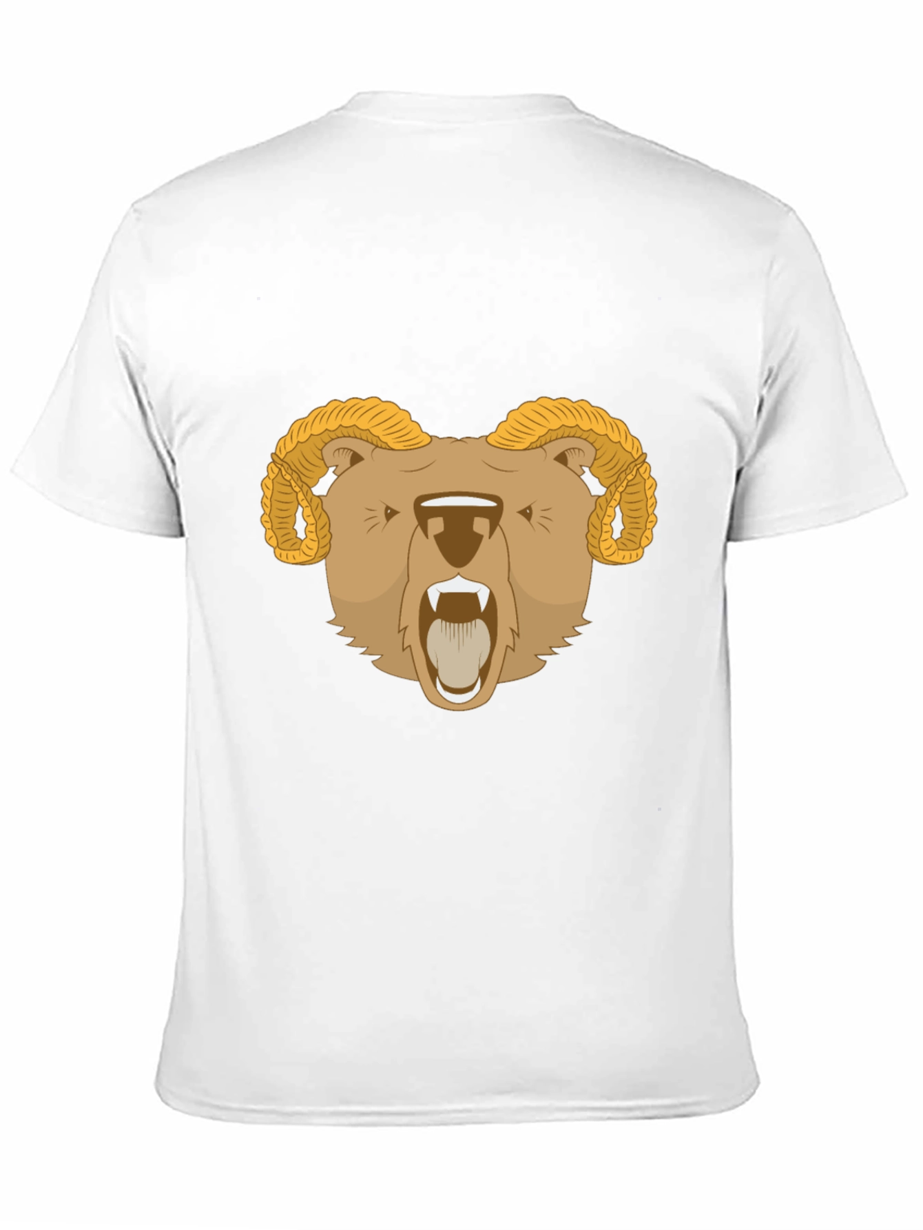 Ram Bear Graphic Tee - Black Animal T-Shirt
