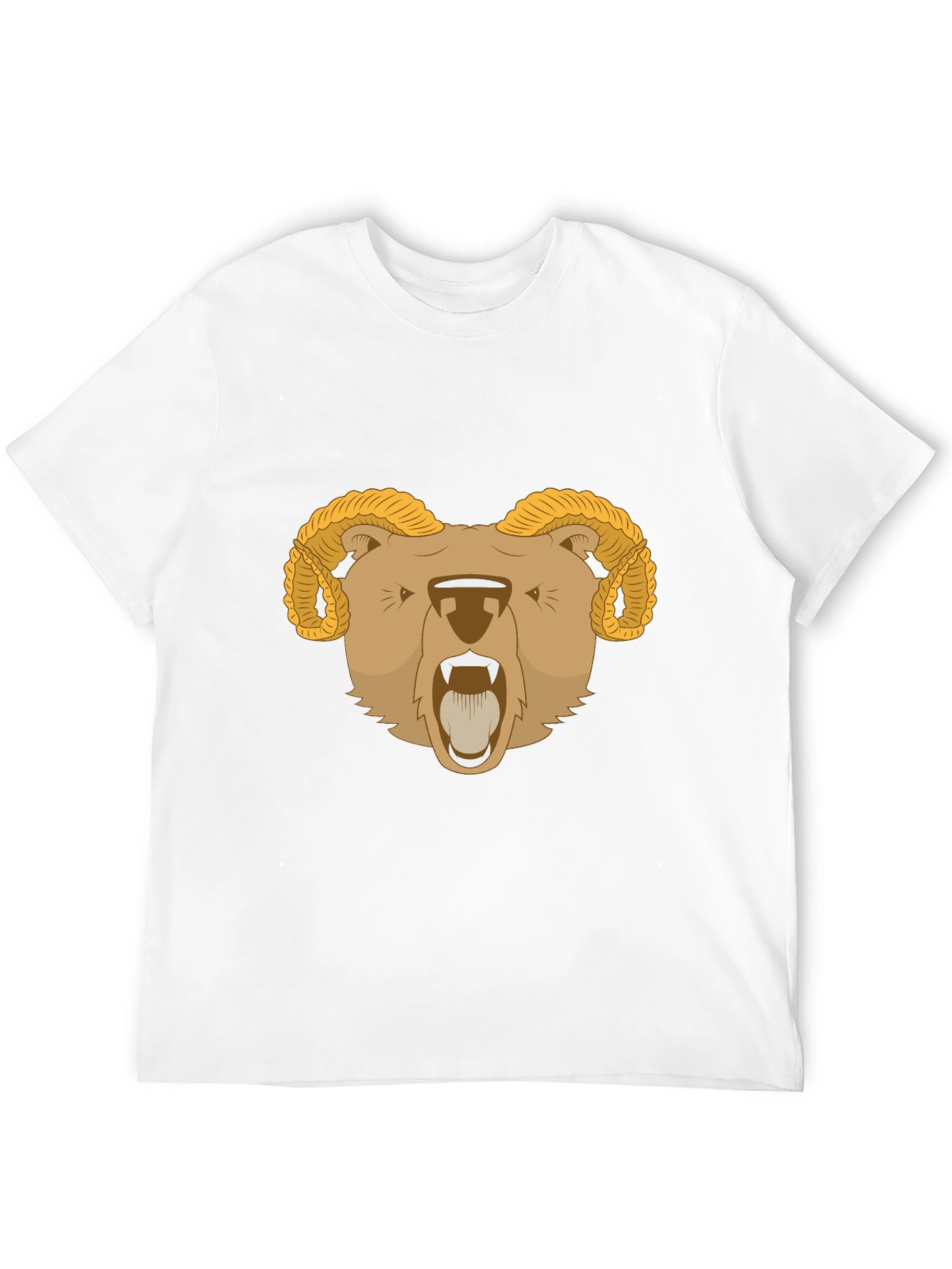 Ram Bear Graphic Tee - Black Animal T-Shirt