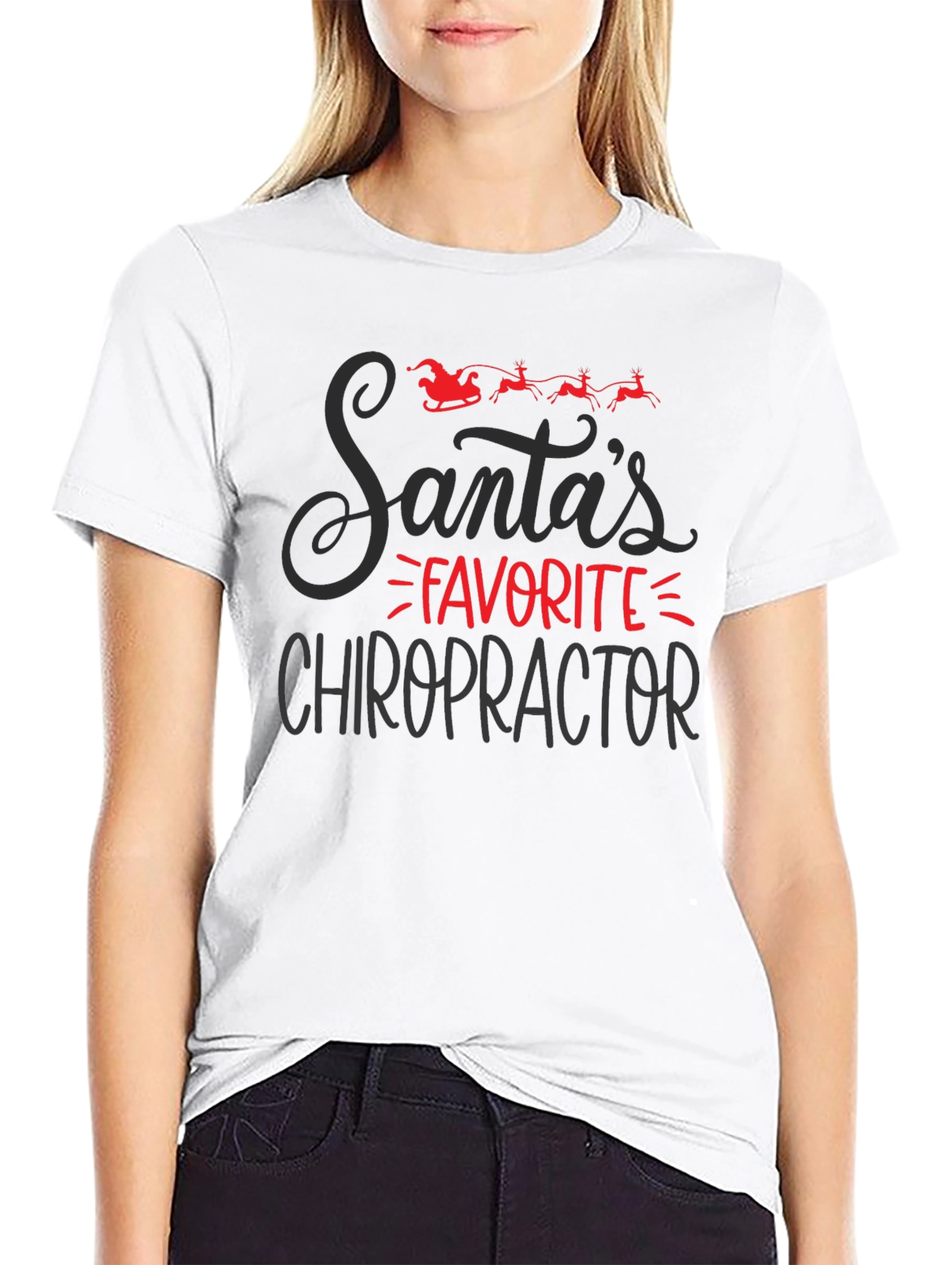 Santas Favorite Chiropractor Christmas T-Shirt