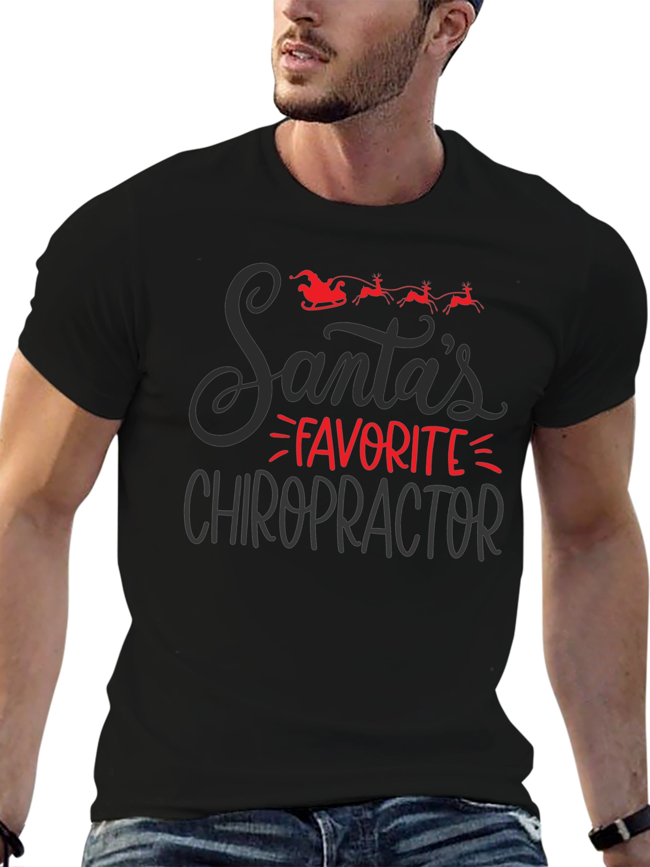 Santas Favorite Chiropractor Christmas T-Shirt