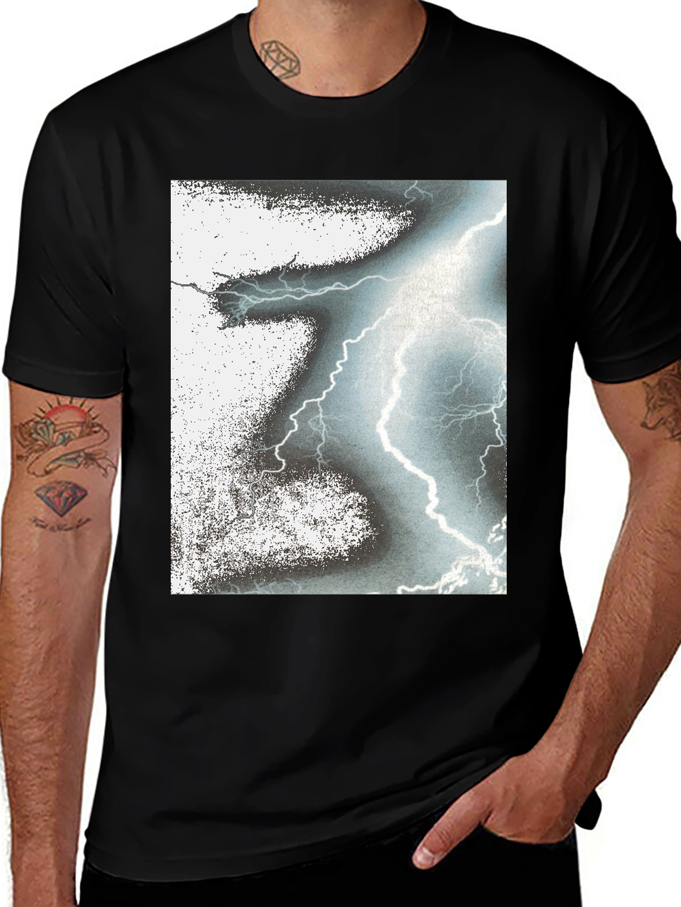 Lightning Bolt Graphic Black T-Shirt