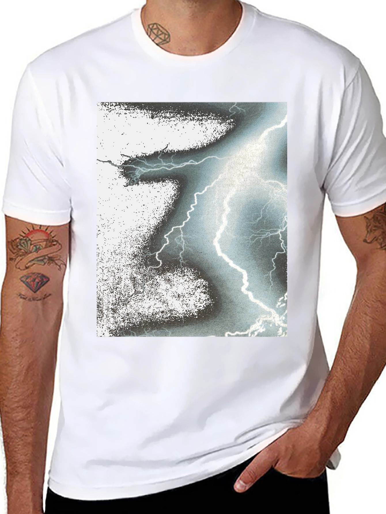 Lightning Bolt Graphic Black T-Shirt