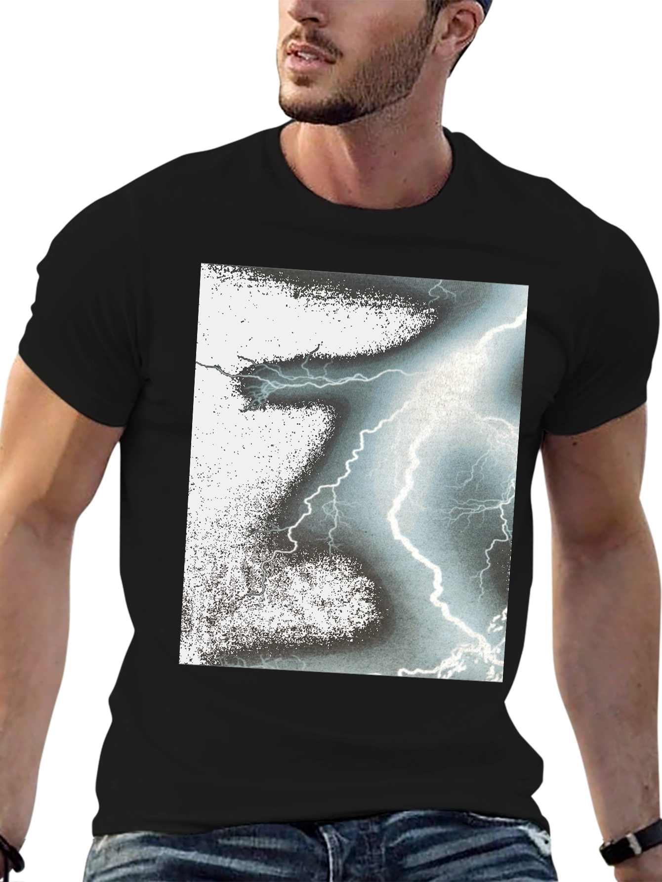 Lightning Bolt Graphic Black T-Shirt
