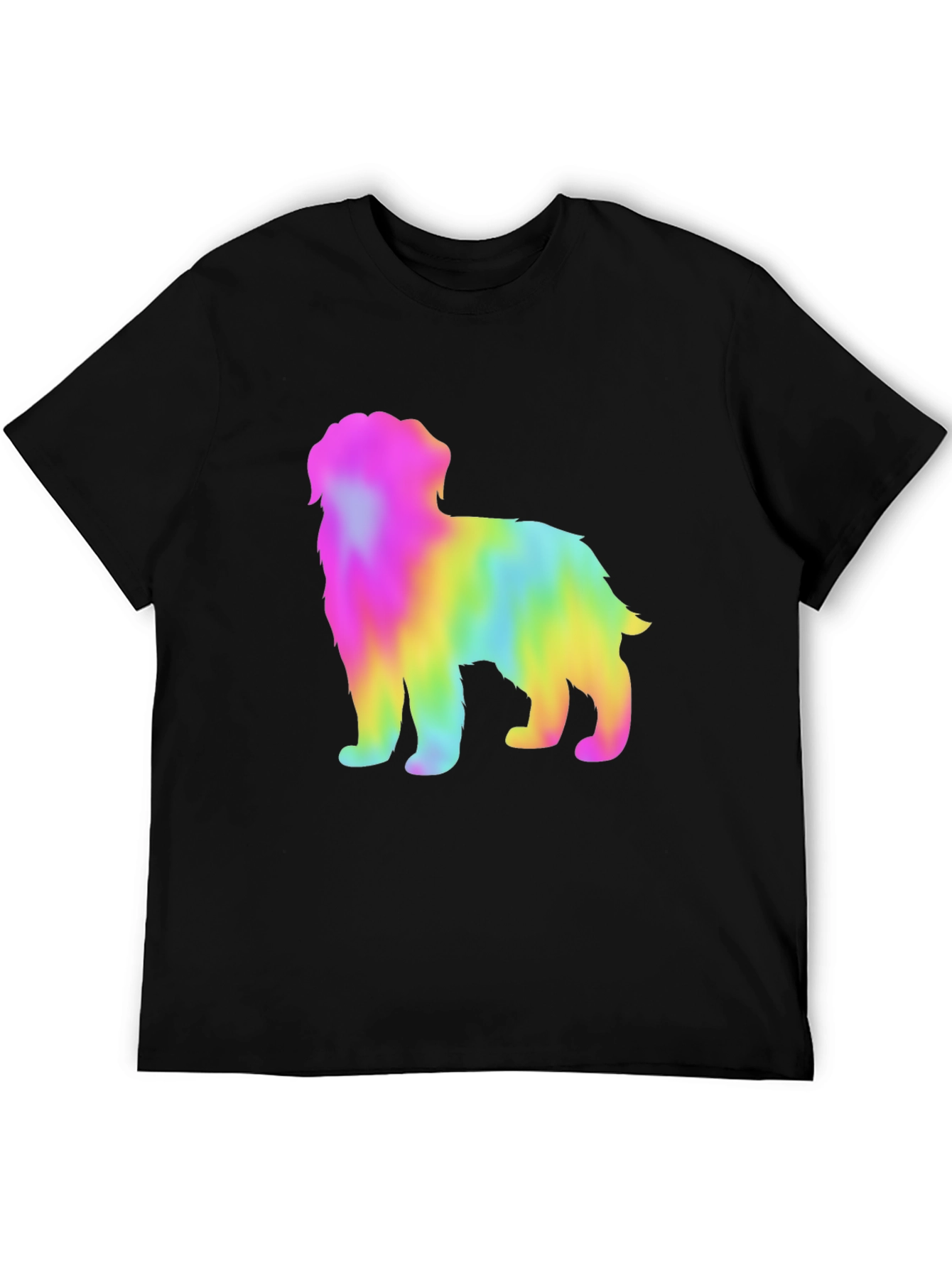 Rainbow Dog Graphic Tee - Unisex Black T-Shirt