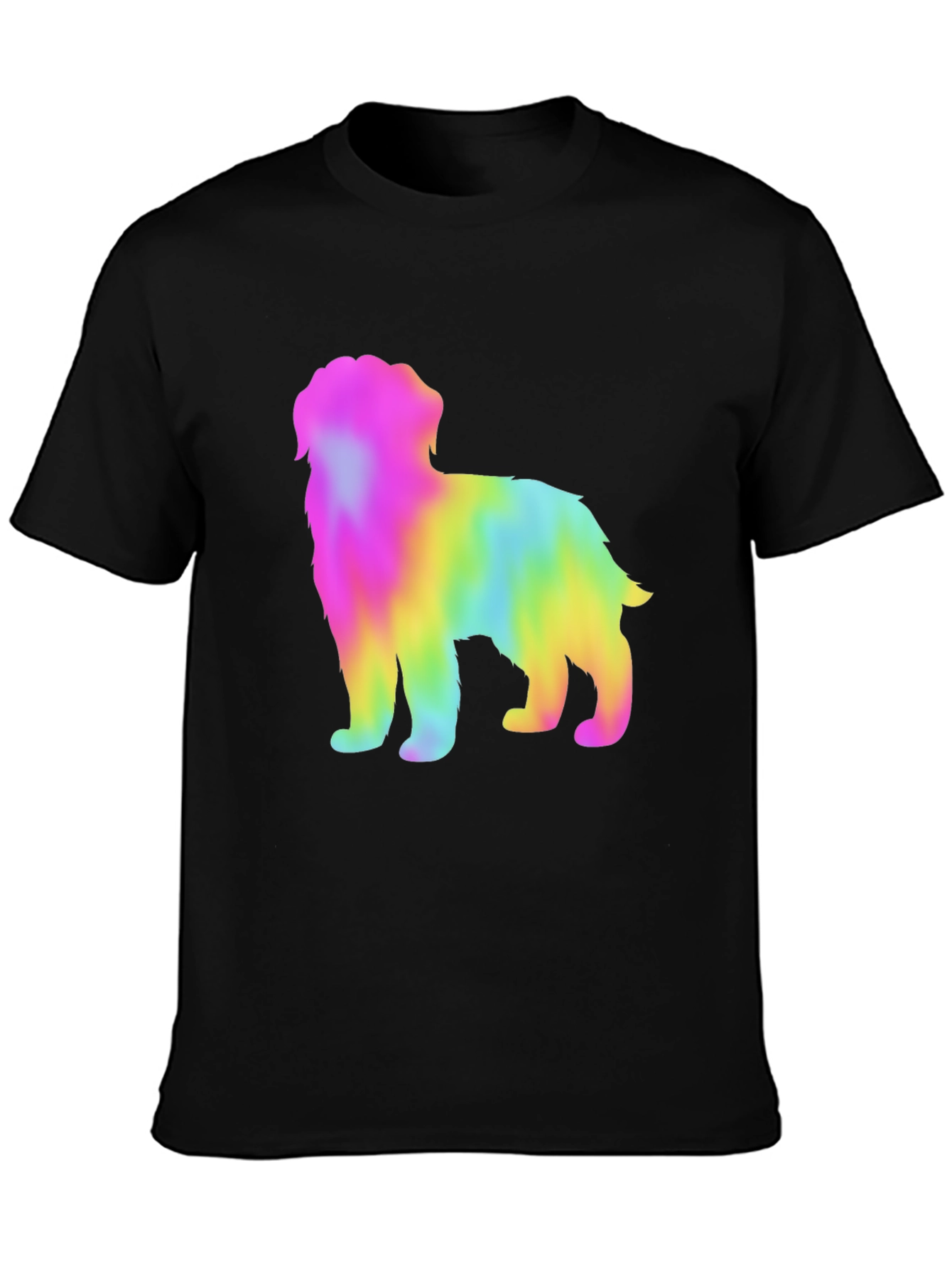 Rainbow Dog Graphic Tee - Unisex Black T-Shirt
