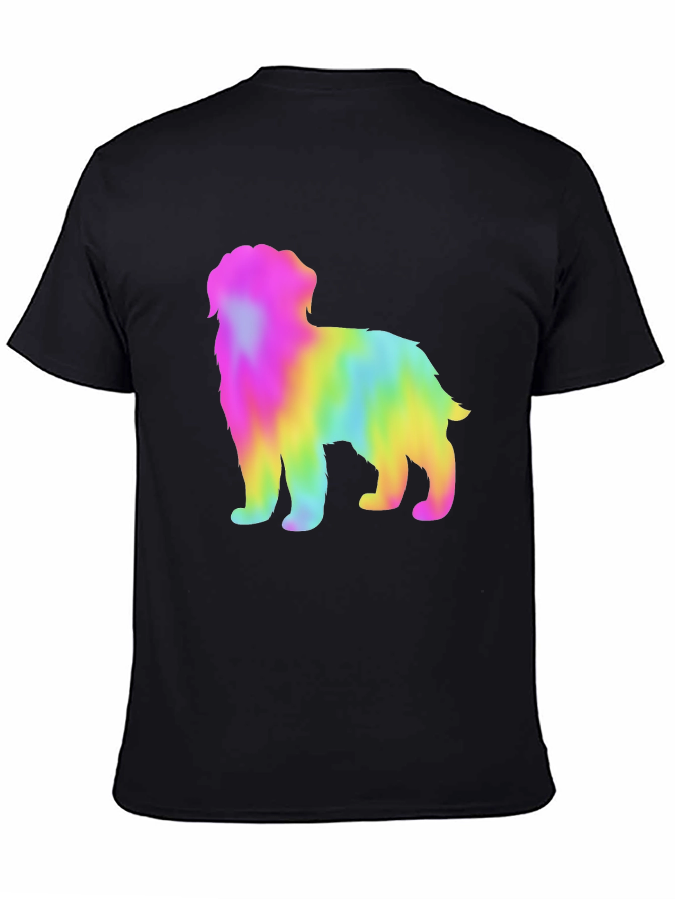 Rainbow Dog Graphic Tee - Unisex Black T-Shirt