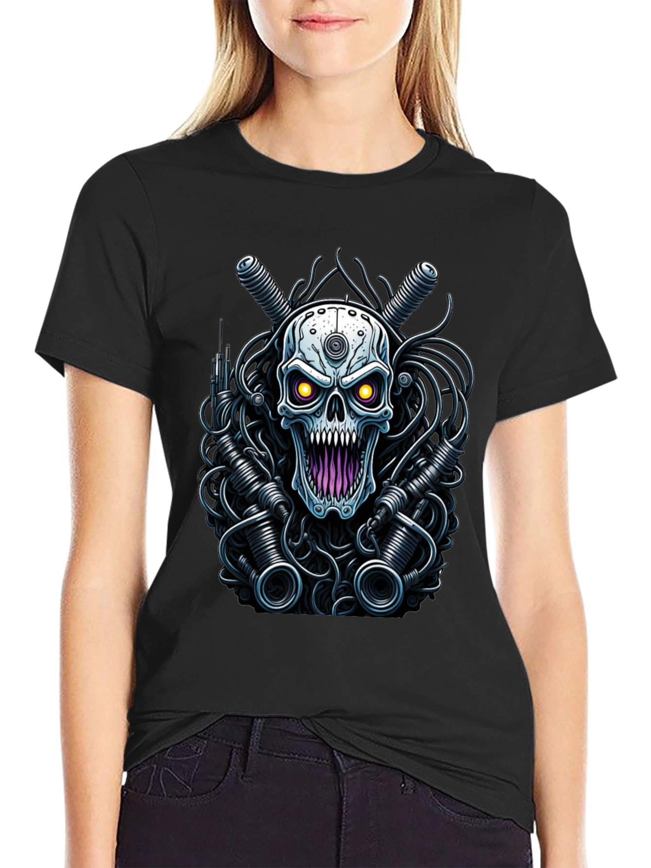 Cyberpunk Skull Graphic Tee