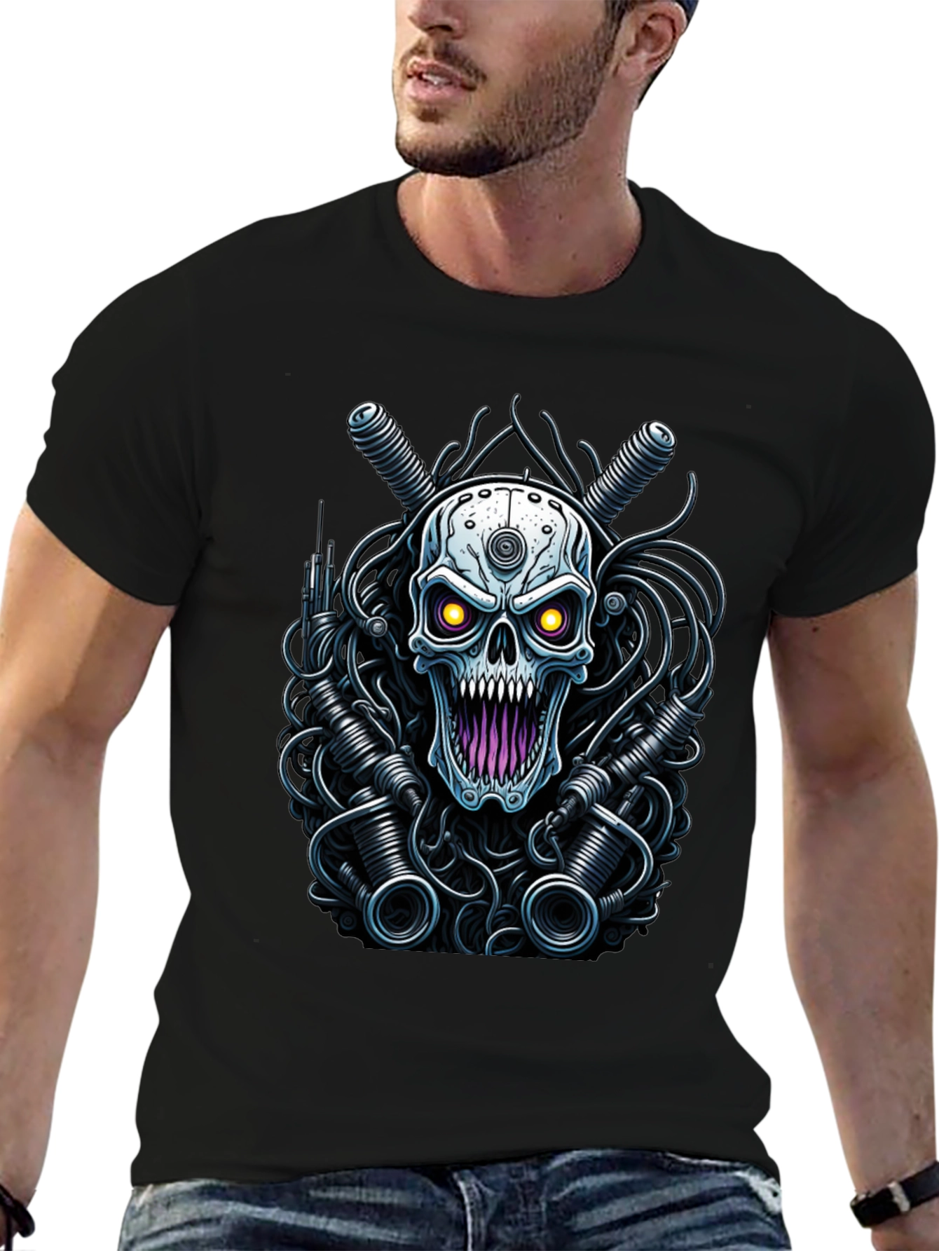 Cyberpunk Skull Graphic Tee