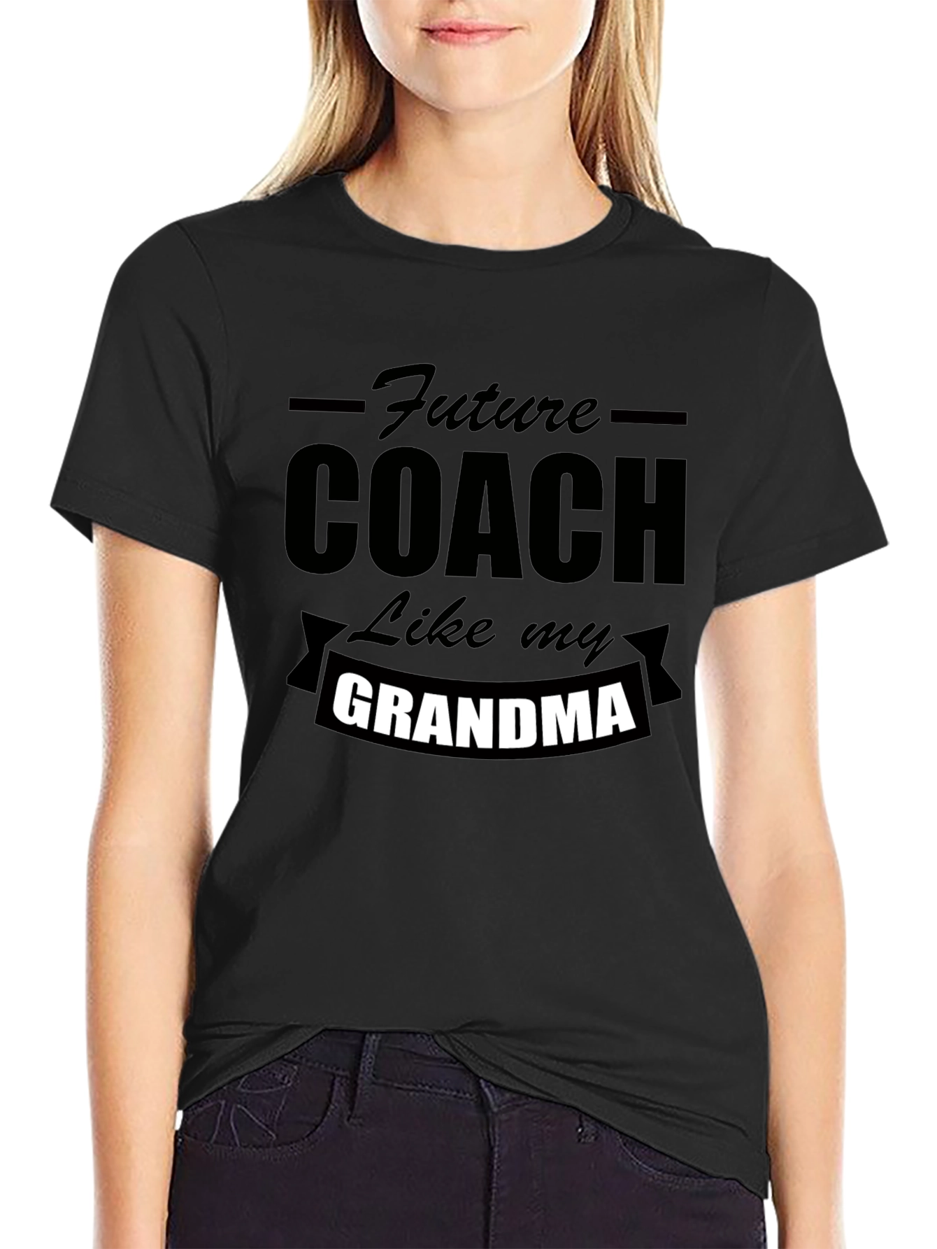 Future Coach Like My Grandma Black T-Shirt