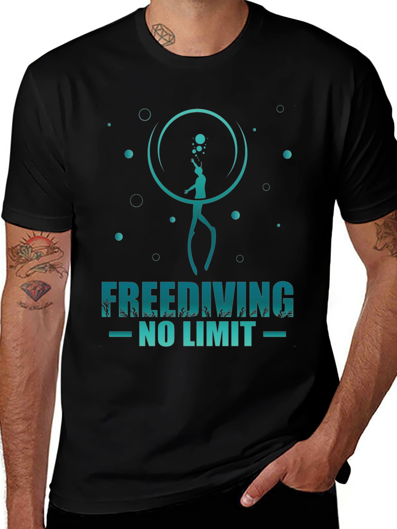 Freediving No Limit T-Shirt - Diver Graphic Tee