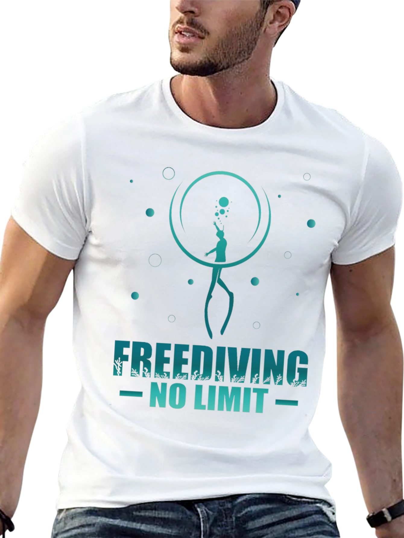 Freediving No Limit T-Shirt - Diver Graphic Tee