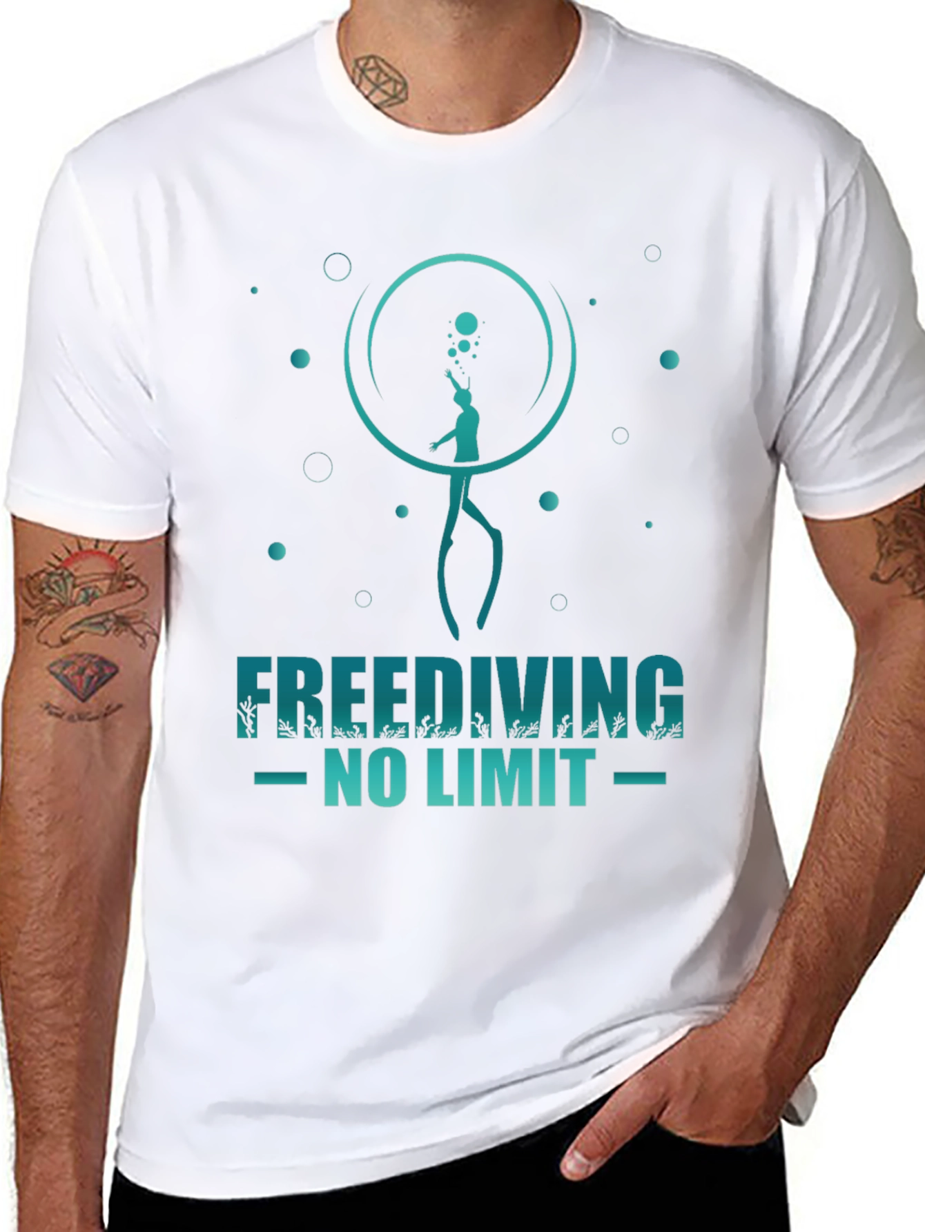Freediving No Limit T-Shirt - Diver Graphic Tee