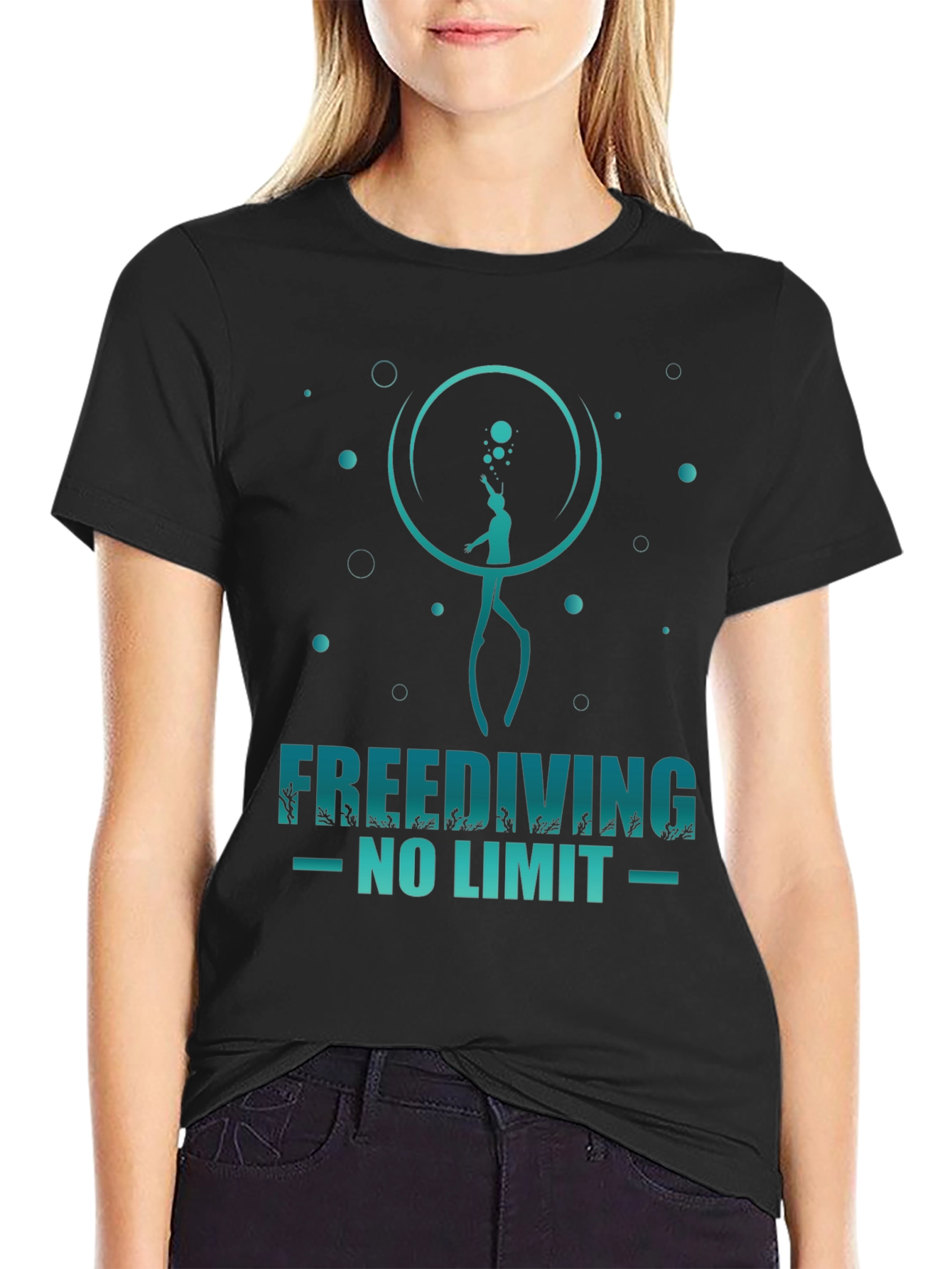 Freediving No Limit T-Shirt - Diver Graphic Tee