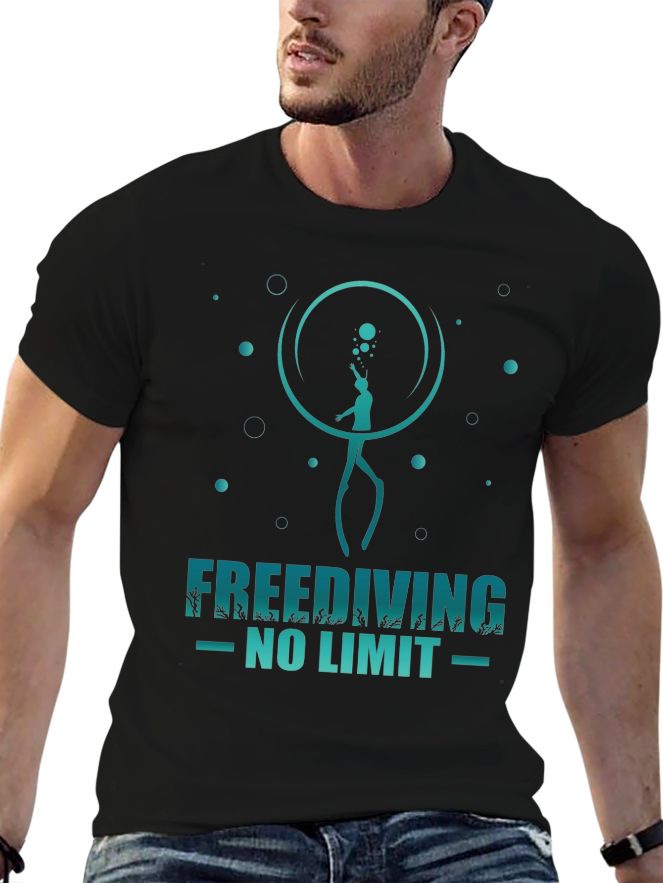 Freediving No Limit T-Shirt - Diver Graphic Tee