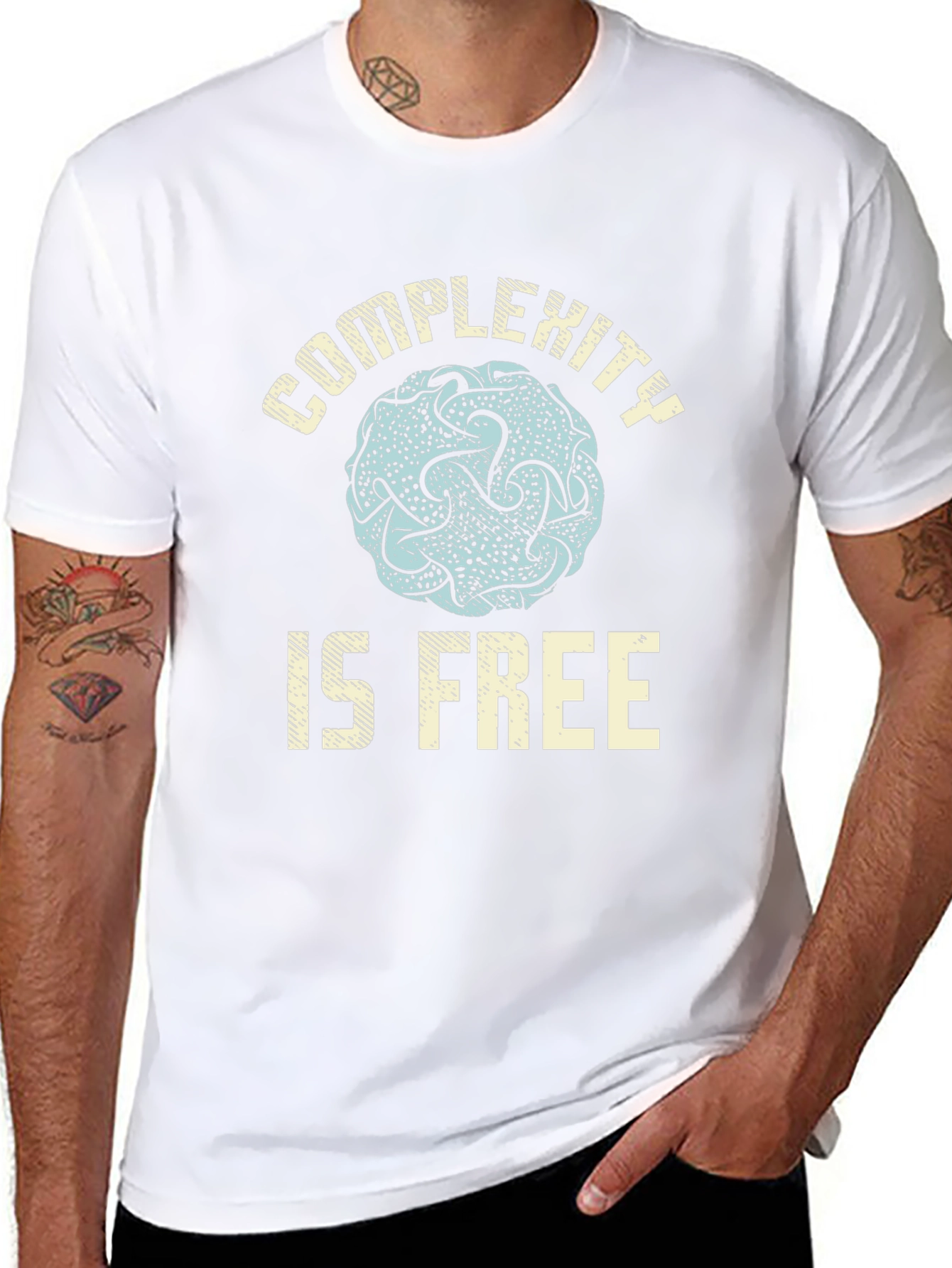 Complexity is Free Graphic Tee - Black Casual T-Shirt