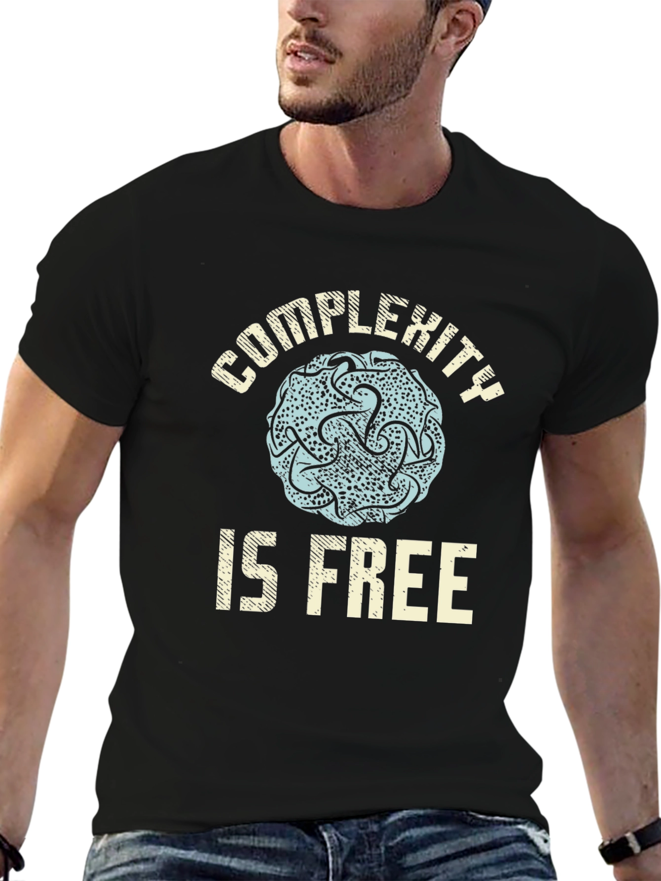 Complexity is Free Graphic Tee - Black Casual T-Shirt