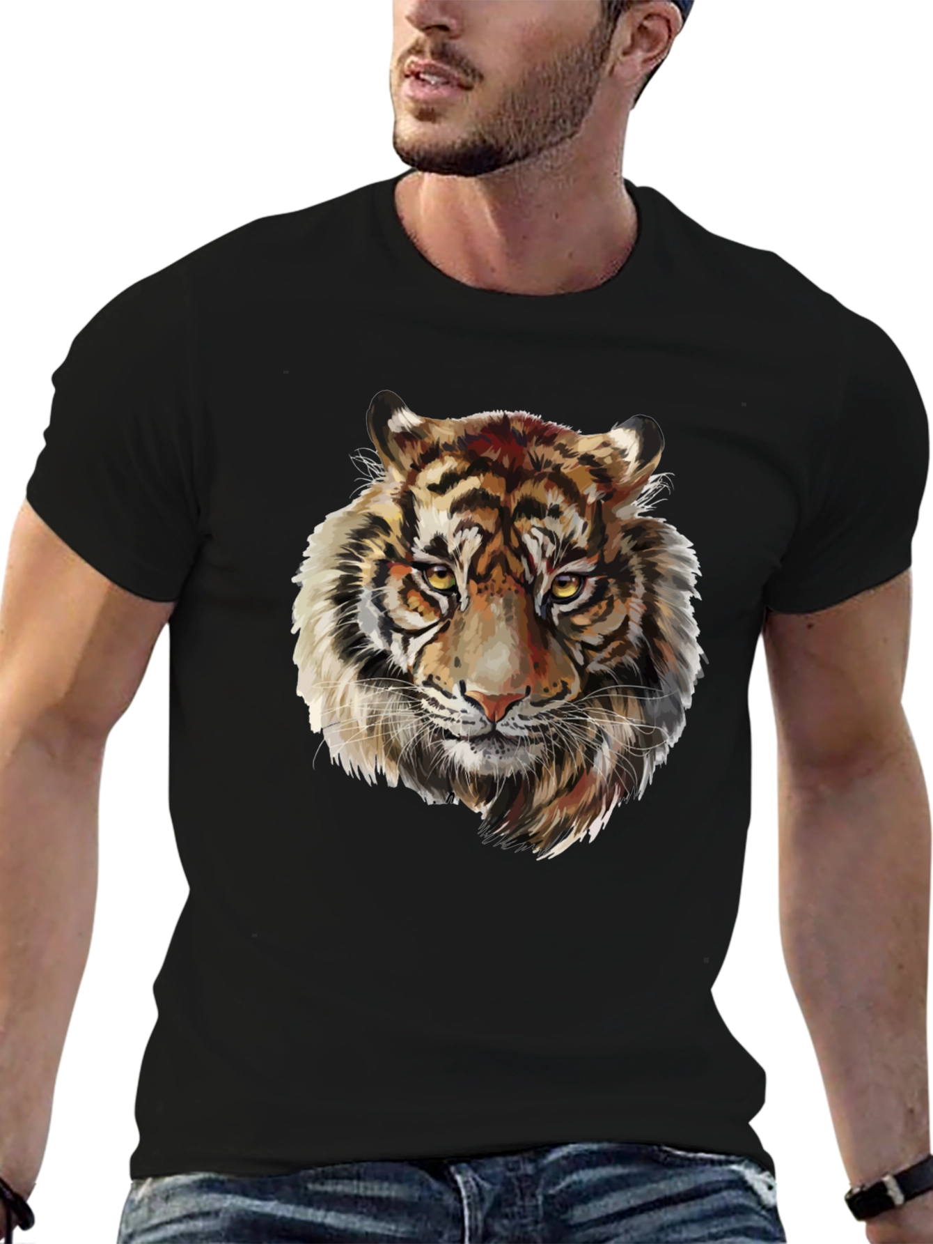 Tiger Graphic Tee - Fierce Animal Print T-Shirt