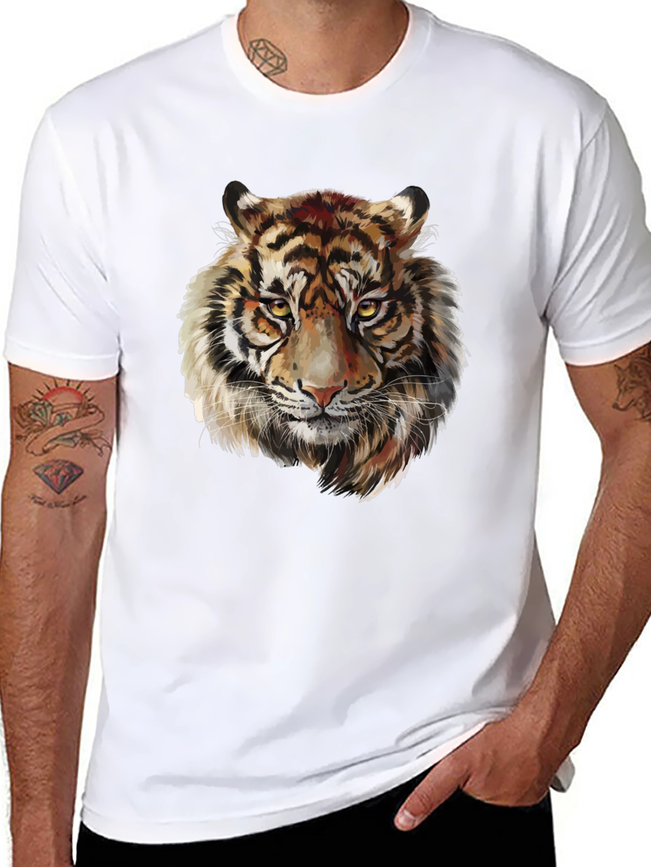 Tiger Graphic Tee - Fierce Animal Print T-Shirt