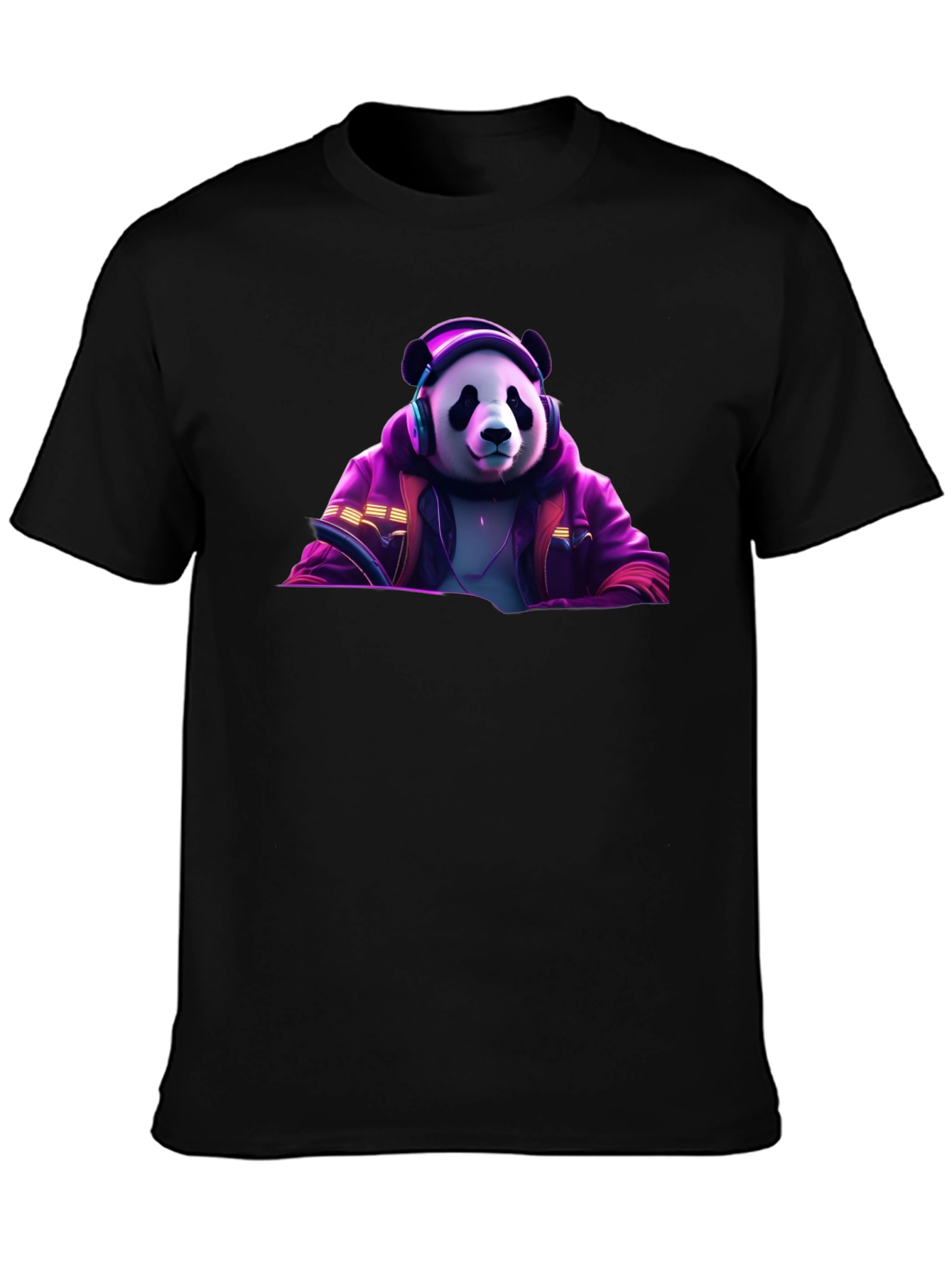 Cool Panda DJ Black T-Shirt