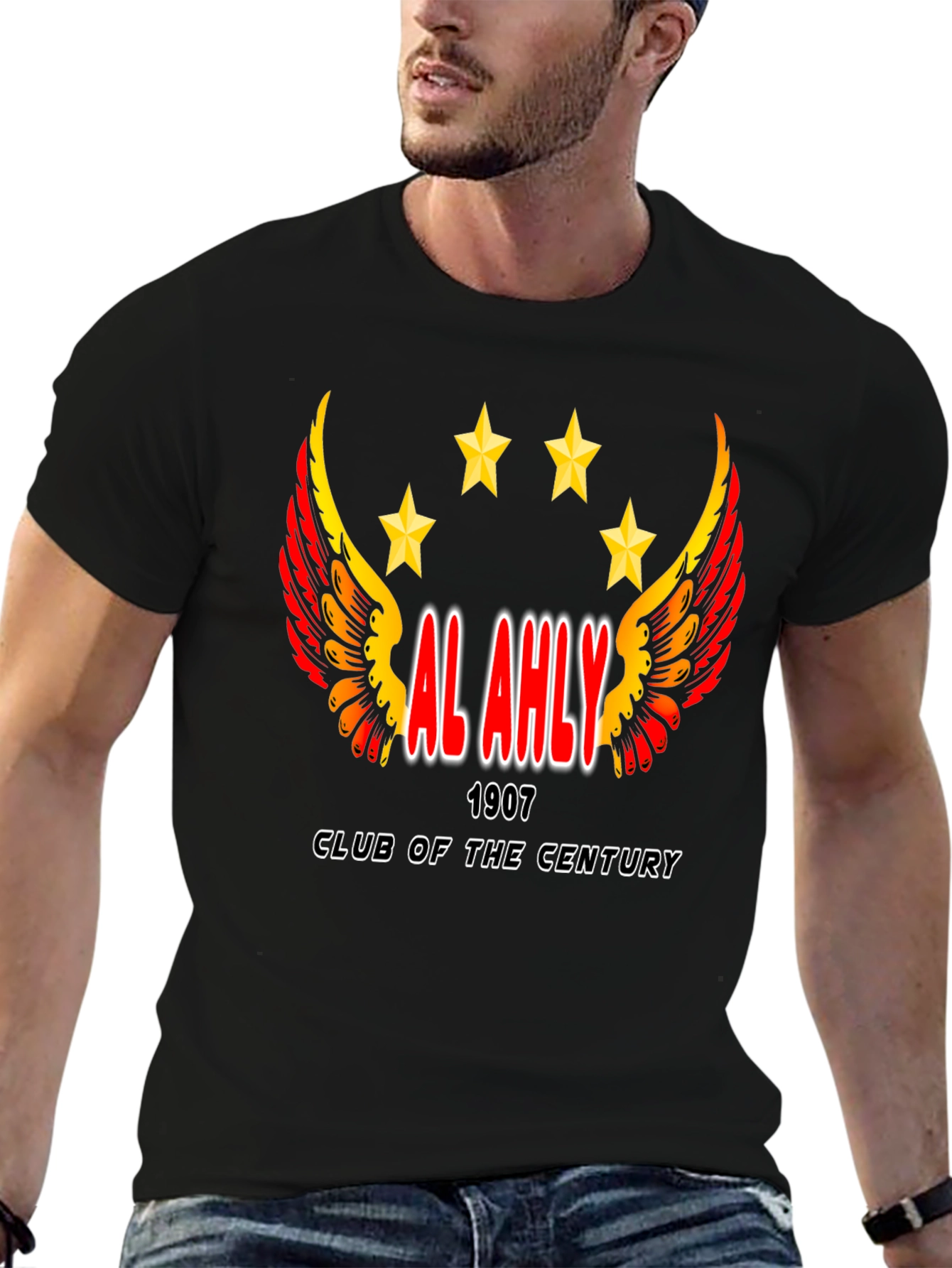 Al Ahly Club T-Shirt - Black Cotton Blend