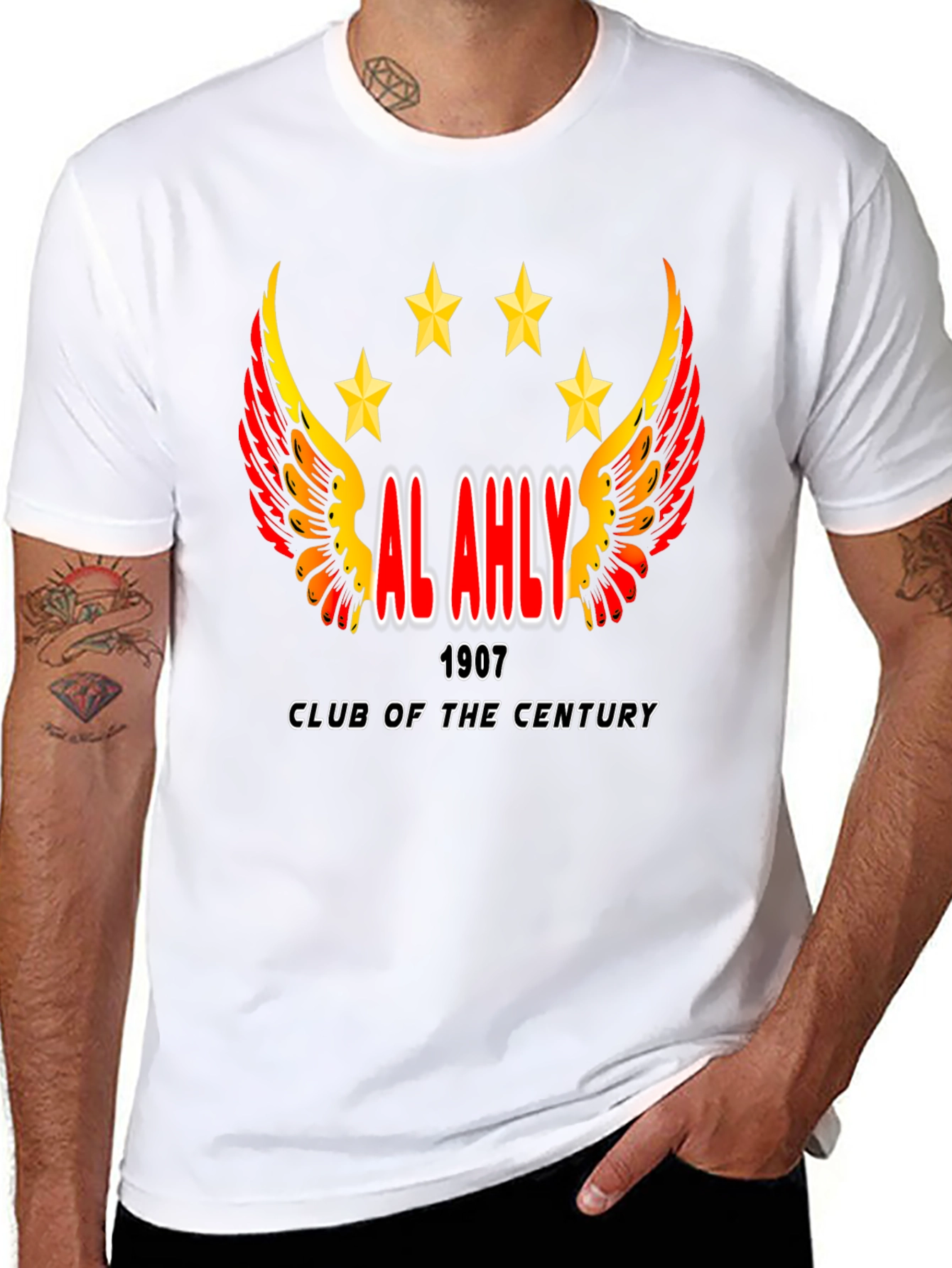 Al Ahly Club T-Shirt - Black Cotton Blend