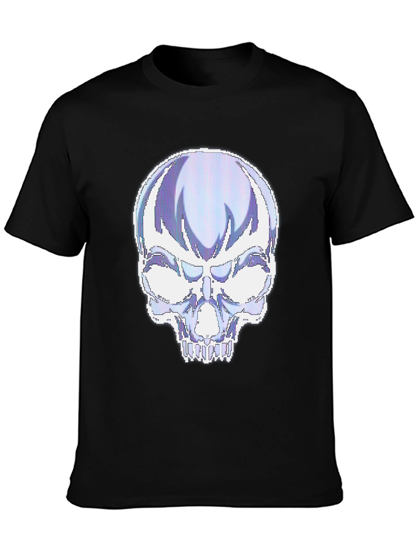 Pixelated Skull Graphic T-Shirt