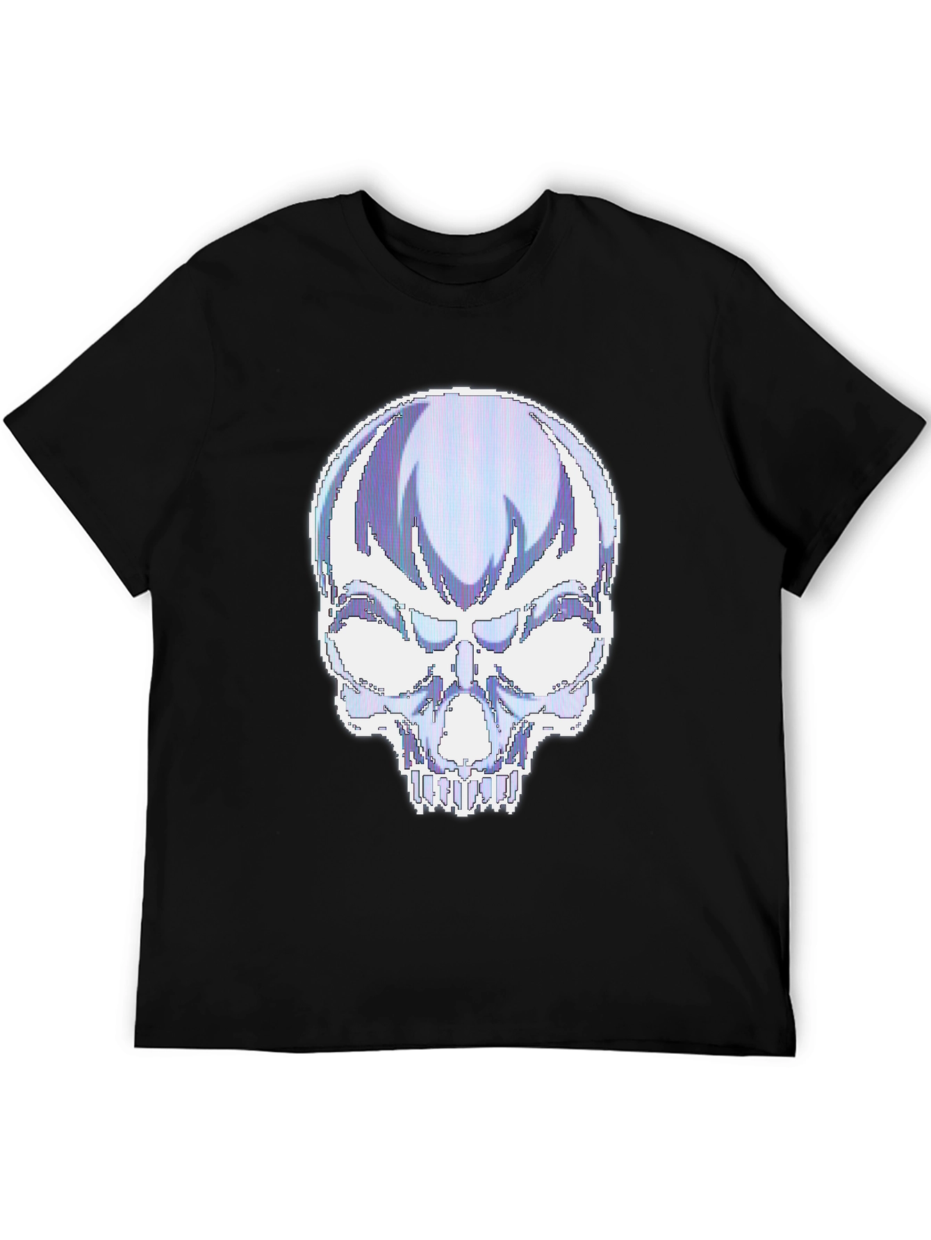 Pixelated Skull Graphic T-Shirt