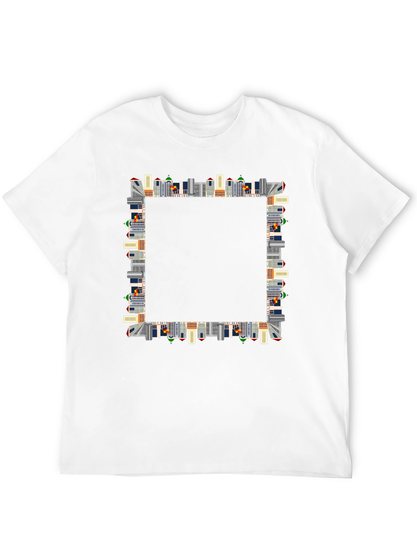 Urban Skyline Black T-Shirt - Cityscape Design