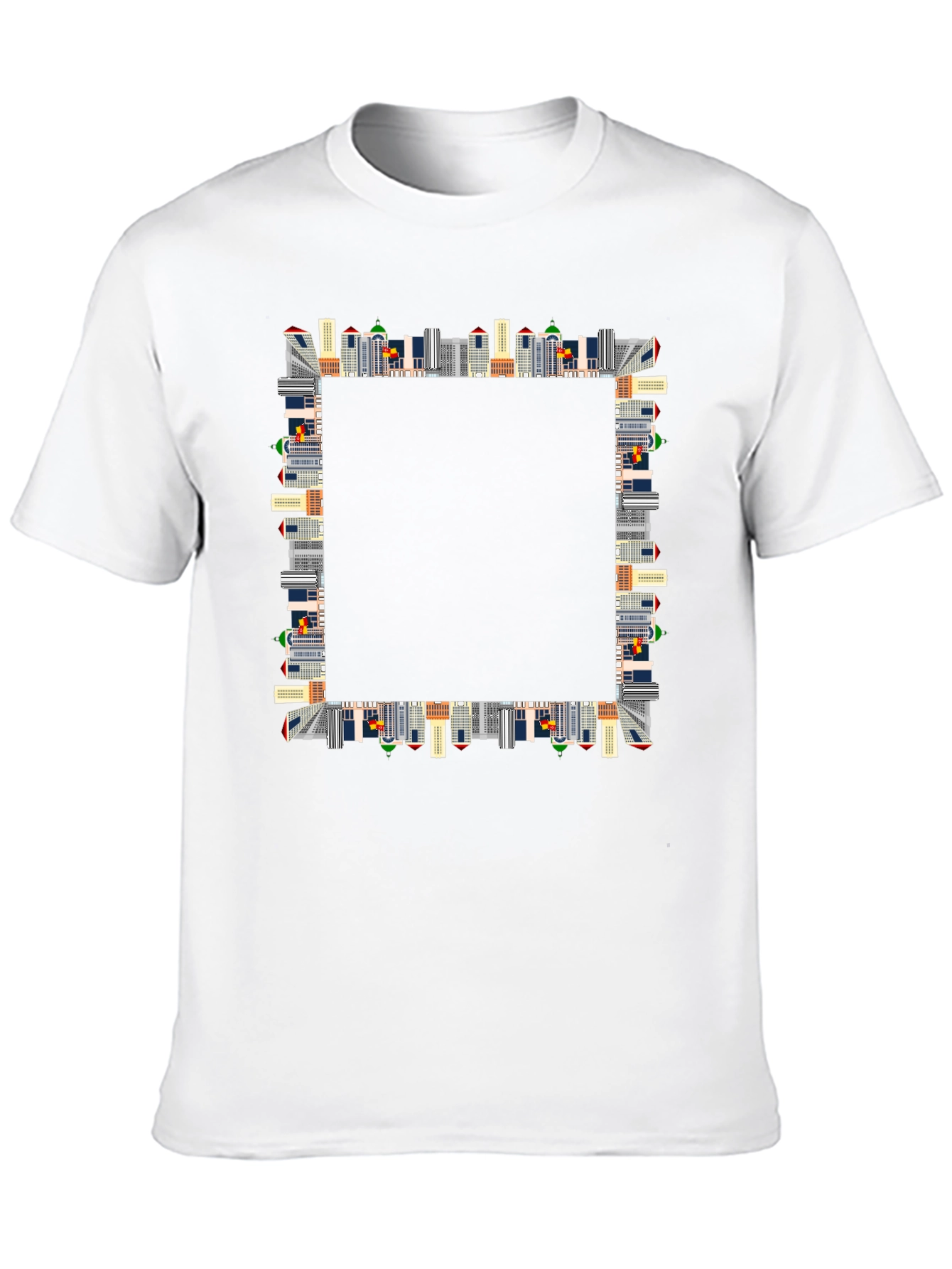 Urban Skyline Black T-Shirt - Cityscape Design