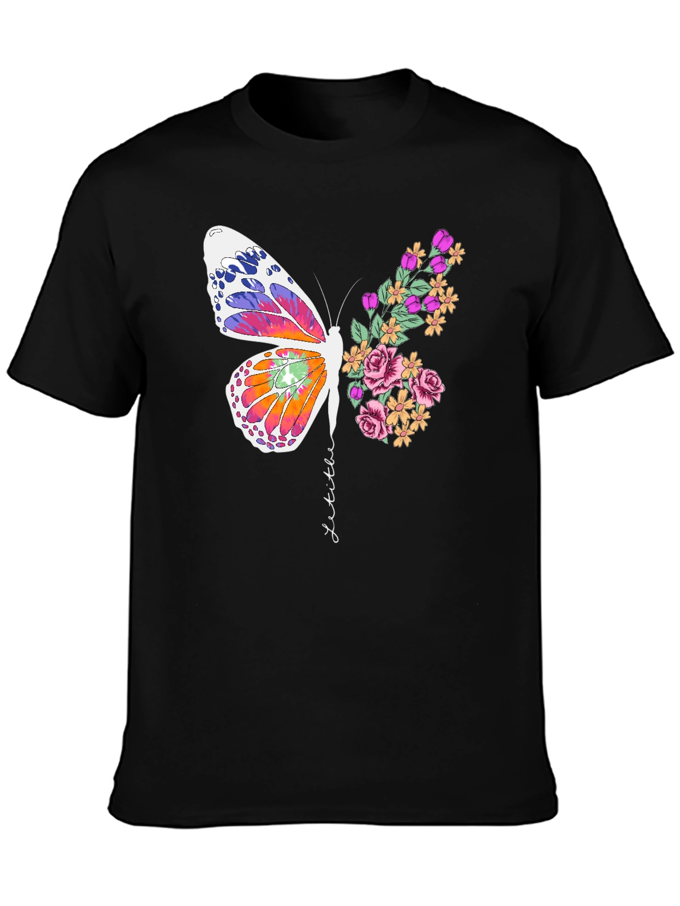 Butterfly Floral Graphic Tee - Unisex Cotton Blend