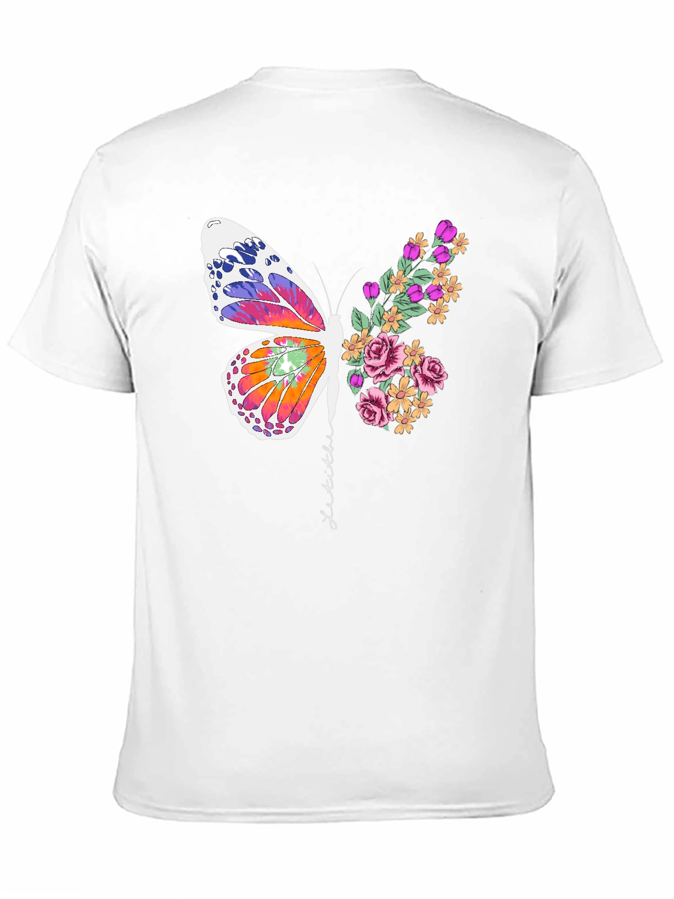 Butterfly Floral Graphic Tee - Unisex Cotton Blend